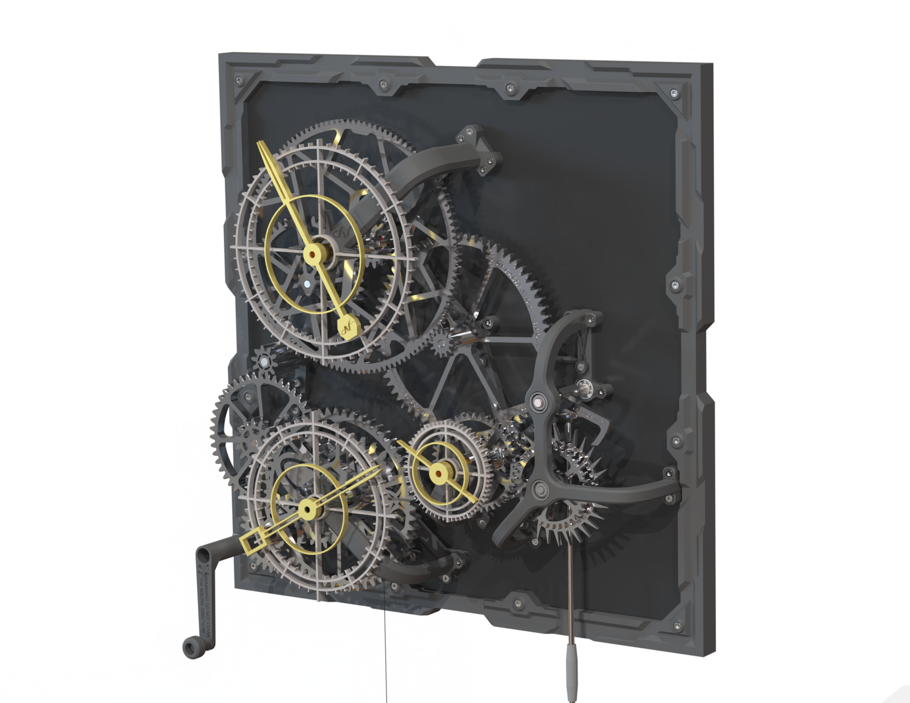 New Modern Renaissance Wall Clock - All Metal Machined Mechanism