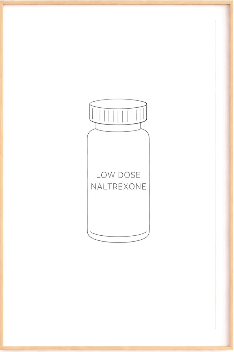Low Dose Naltrexone (LDN) | LDN briefly blocks opioid receptors, triggering a rebound that amplifies your body's own endorphin production and dampens inflammation. Research supports its role in immune modulation and autoimmune regulation. LDN is pres