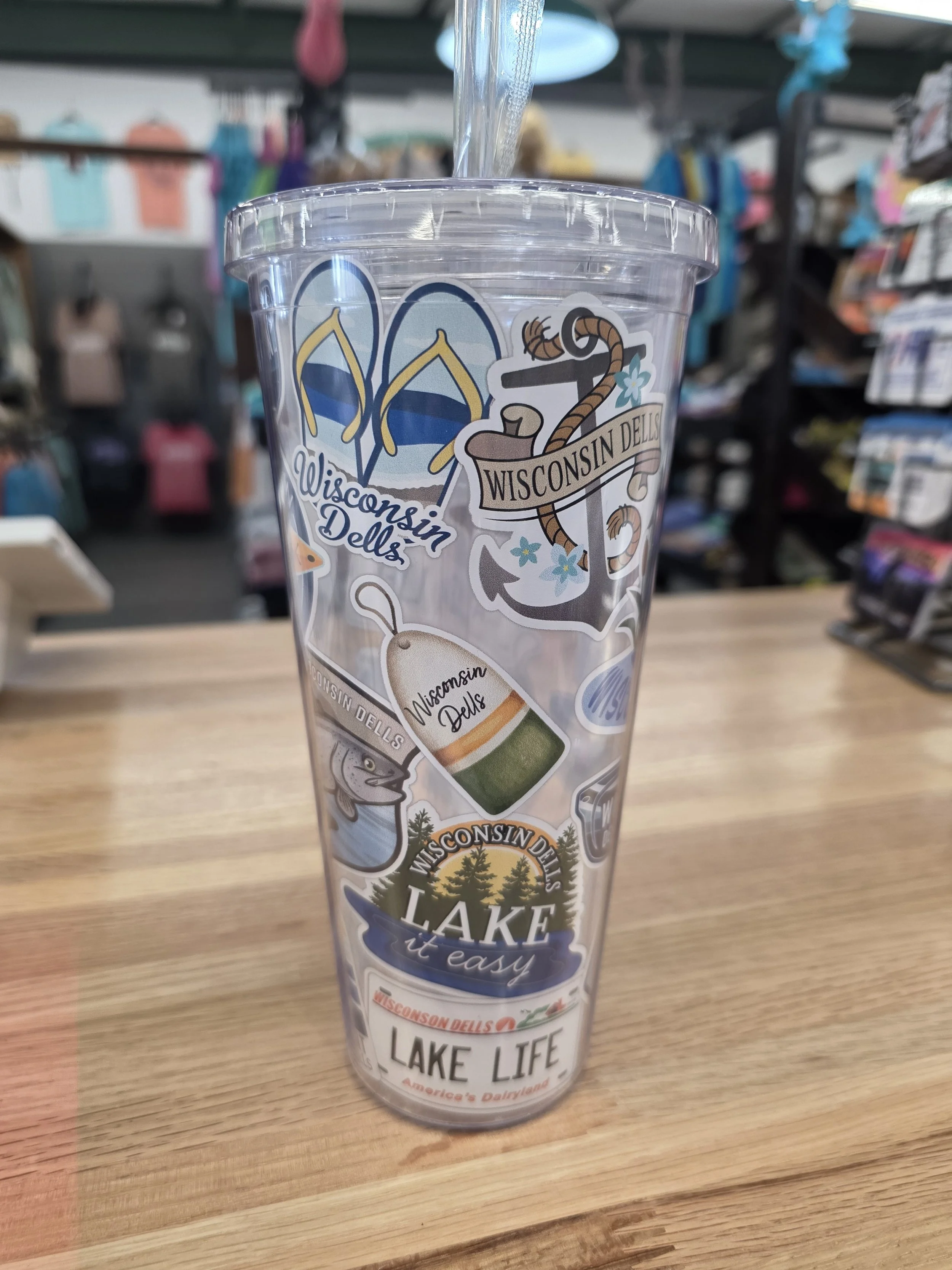 WD Tumbler Clear Lake W Stickers