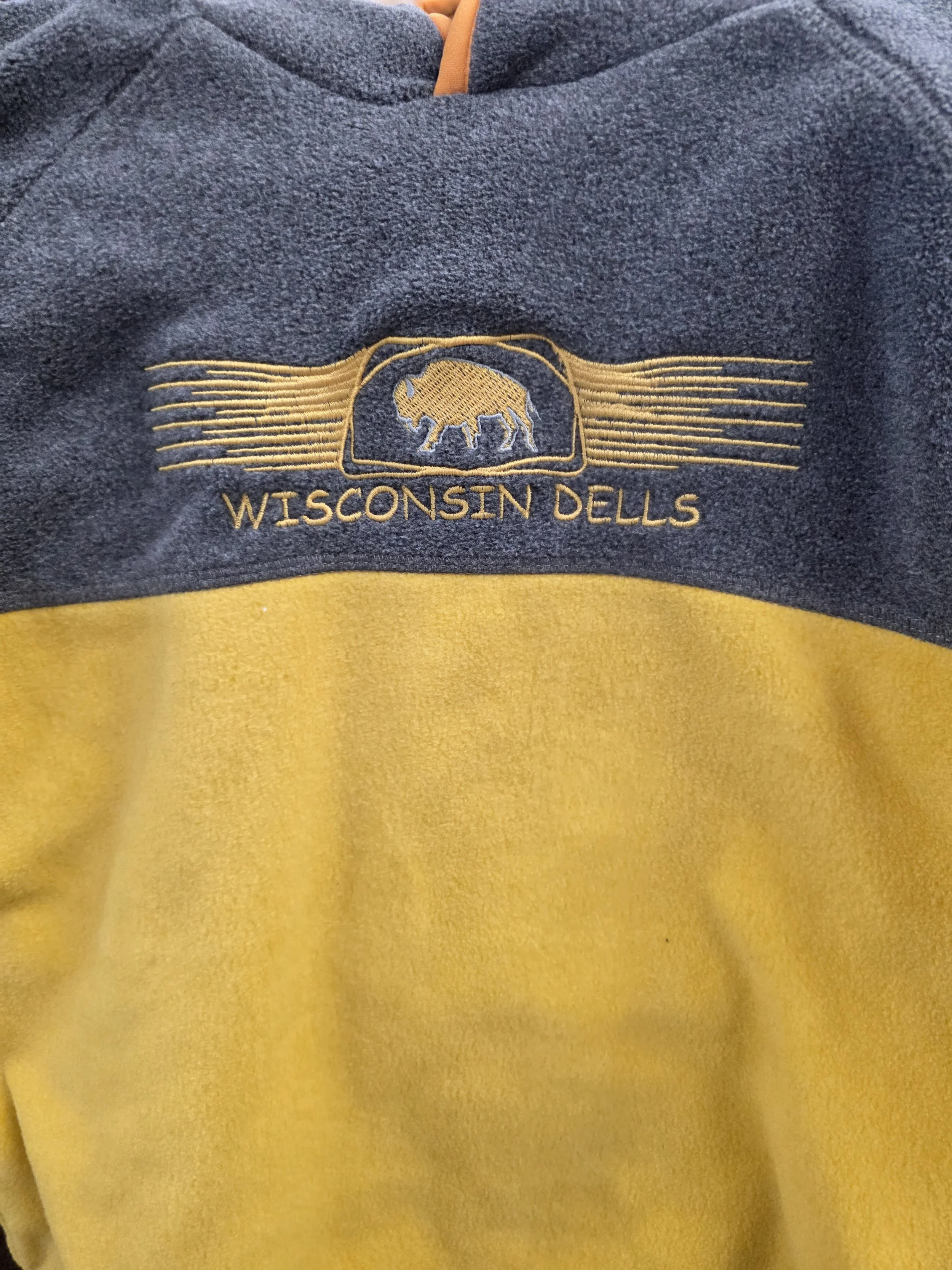 Kids Yellow Grey Hoodie With Buffalo