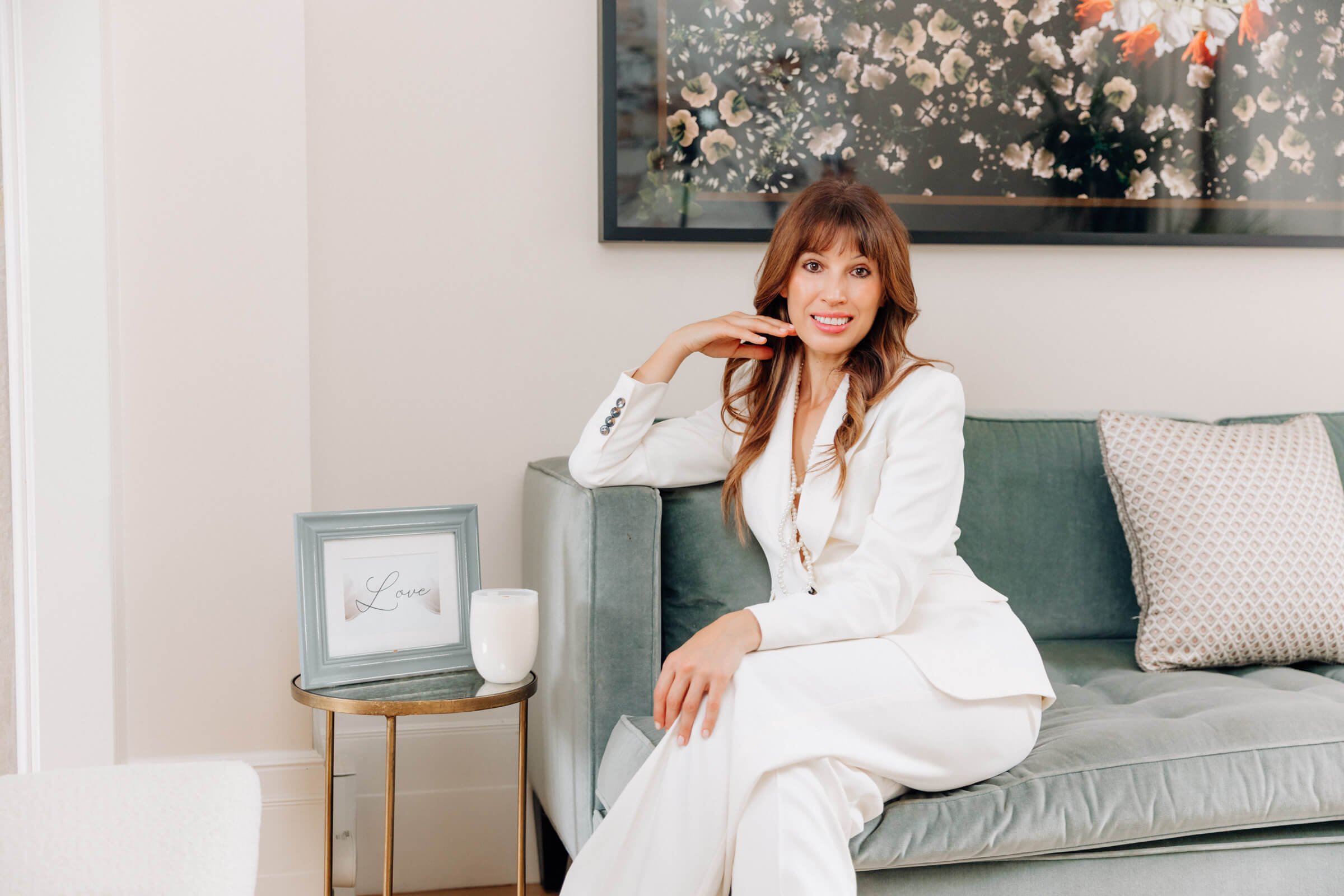 Daniela Nikolova in a home setting, bespoke facial and beauty specialist.