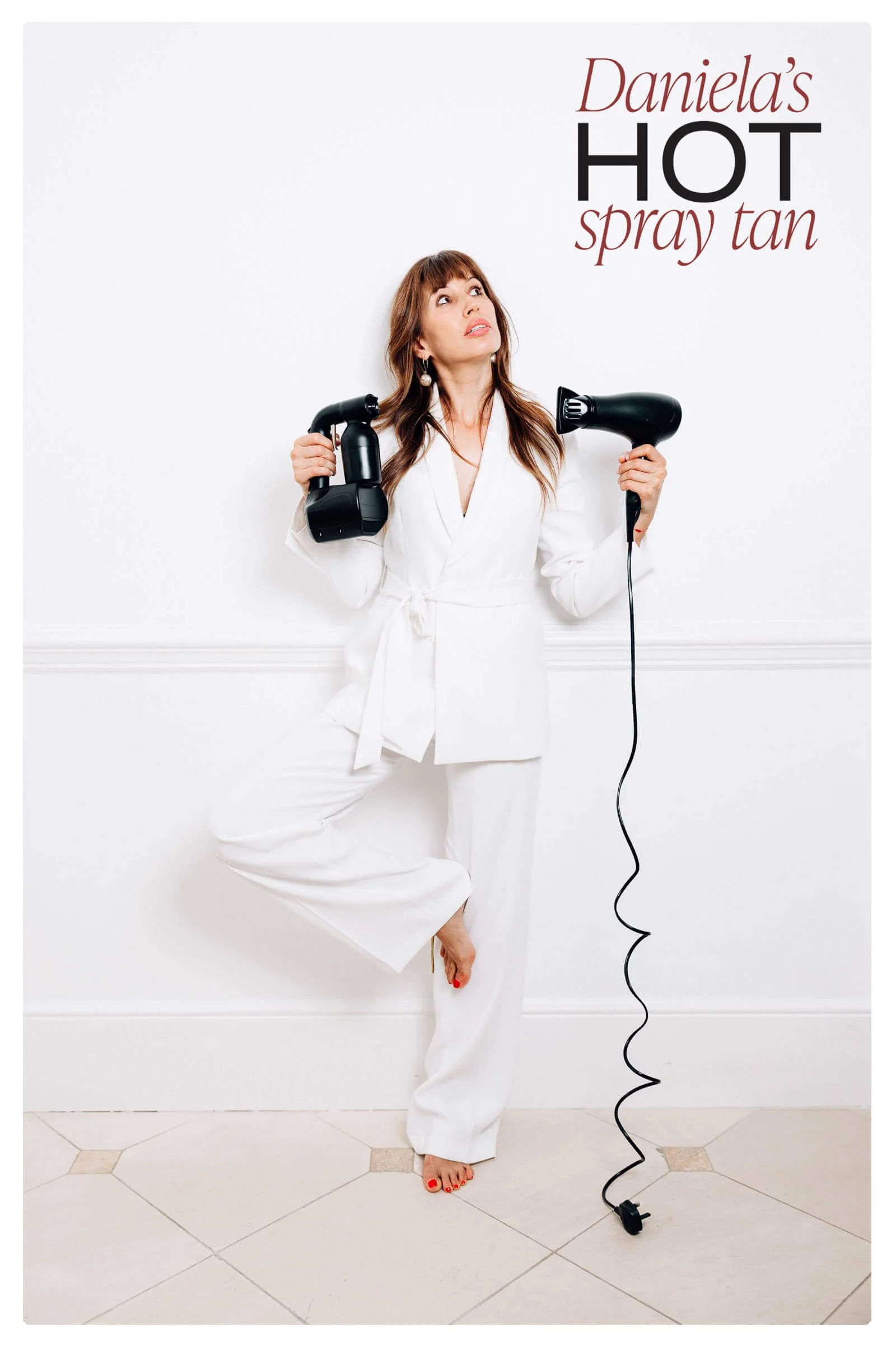 Daniela Nikolova – Harper’s Bazaar top tanner - holding tanning devices before delivering sun kissed golden tan to a VIP client - beautyin.co.uk