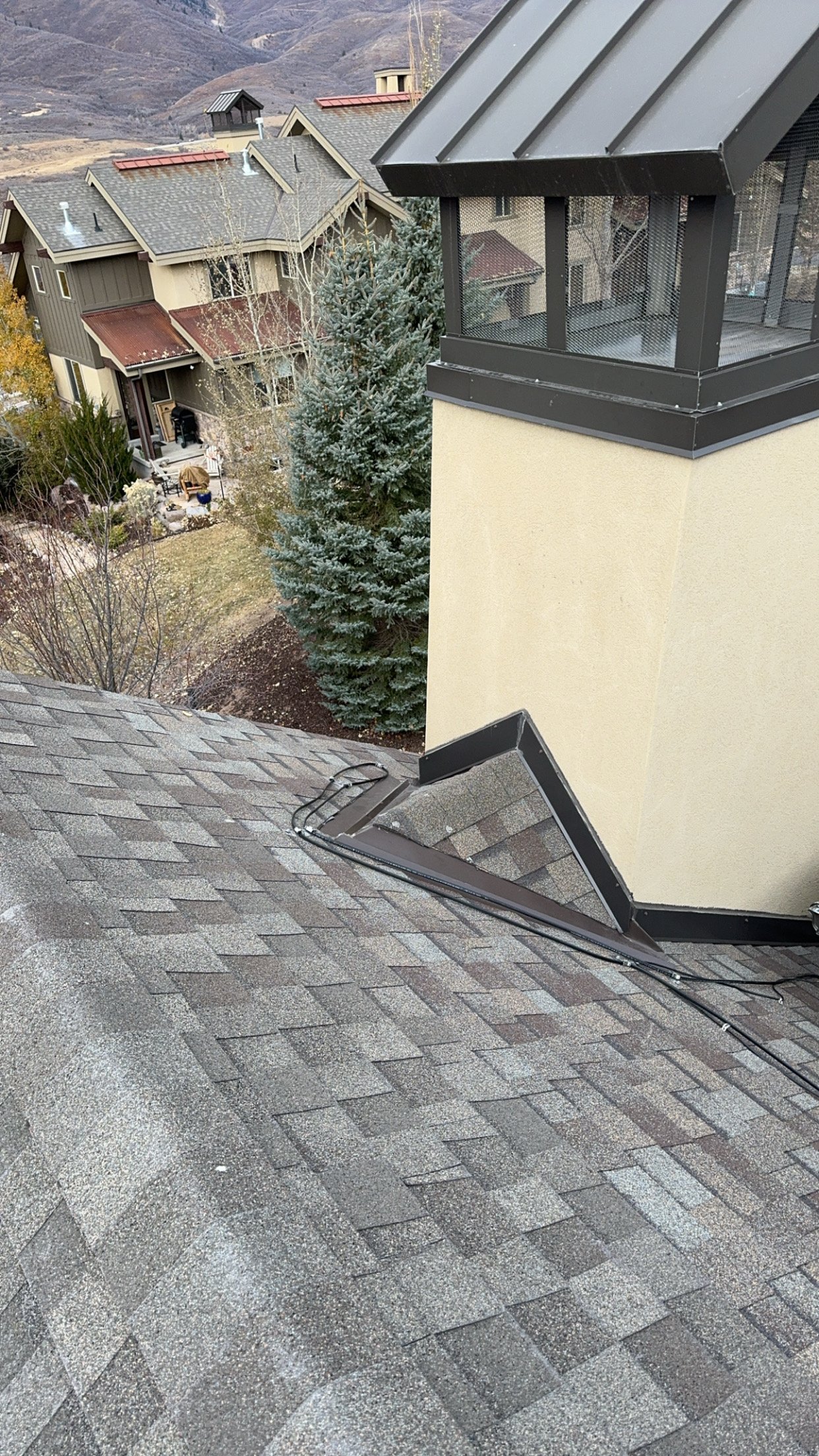 View of heat tape on roof