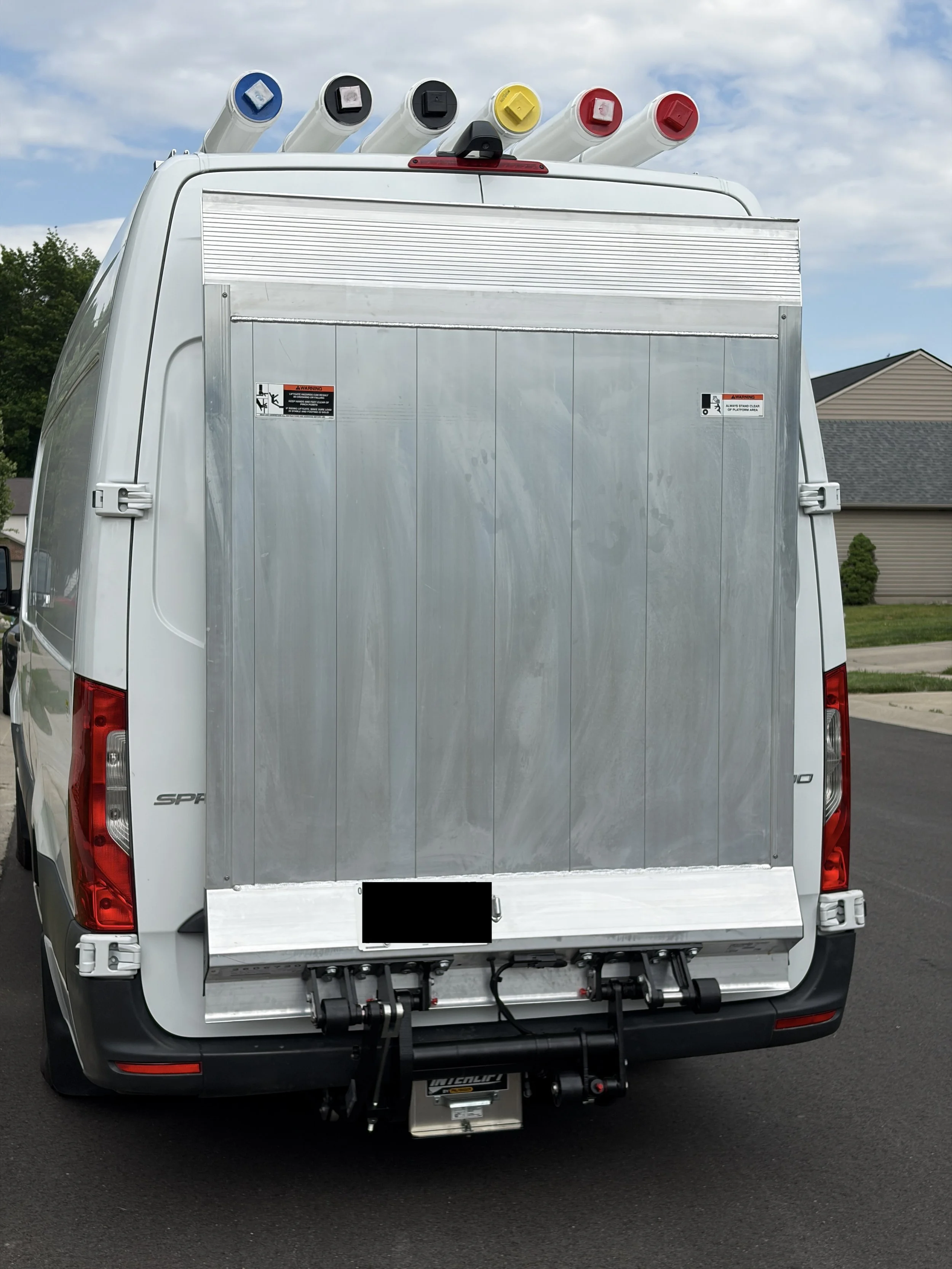 Indianapolis 1 ton grip truck with speedrail, square tube, and palfinger lift gate