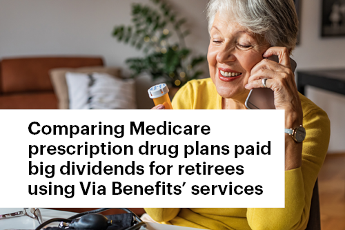 Comparing Medicare prescription drug plans paid big dividends for retirees using Via Benefits’ services
