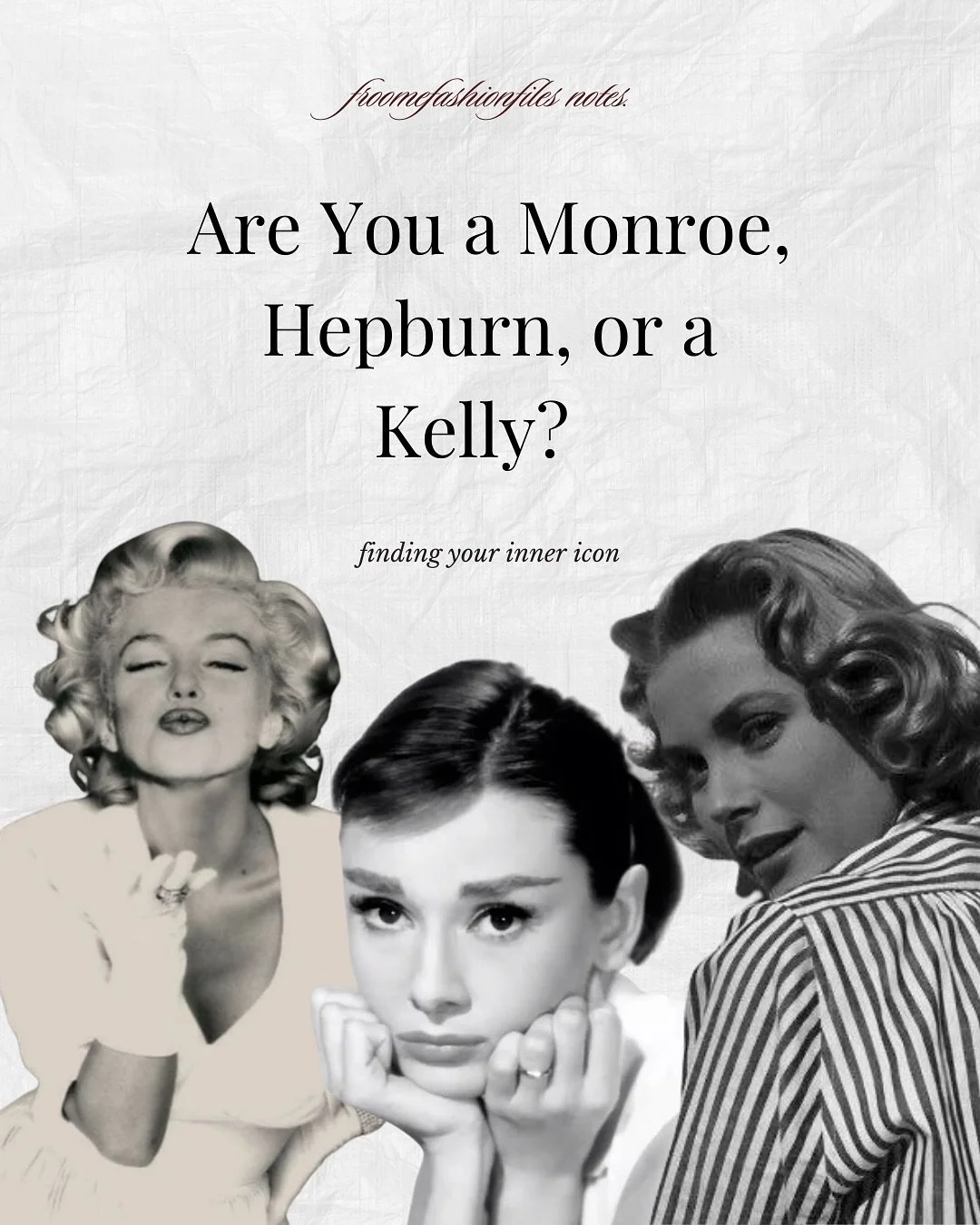 Glamour. Kindness. Elegance. Are you a Marilyn, an Audrey, or a Grace?
…
#marilynmonroe #audreyhepburn #gracekelly #fashionedits #fashionquiz #fashionquotes #fashionfyp #fashionblogger