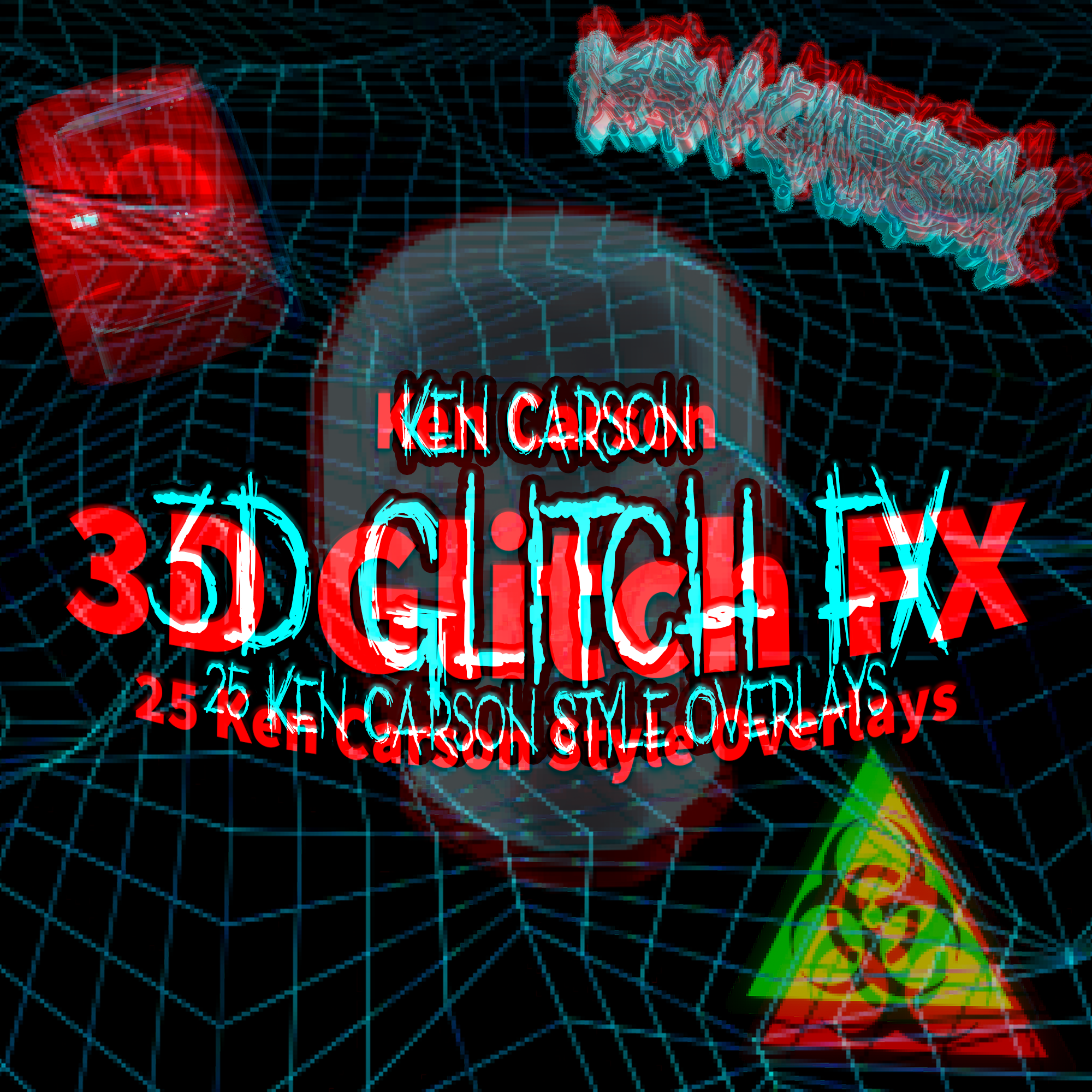 25 Ken Carson Style 3D Glitch FX Overlays Pack