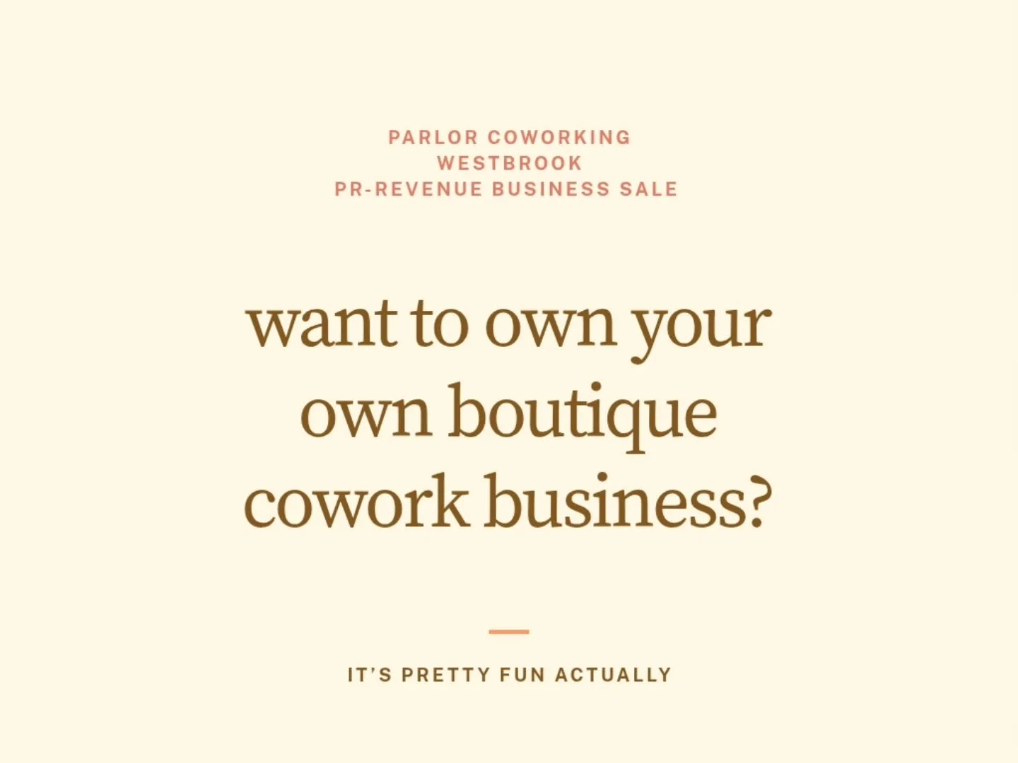 Exciting opportunity alert! 👁👁👁

Parlor Westbrook is For Sale!
(** no changes coming to parlor Portsmouth ;)

Are you looking for a new income stream?
This one is great if you love people and making connections and building community

Email us at 