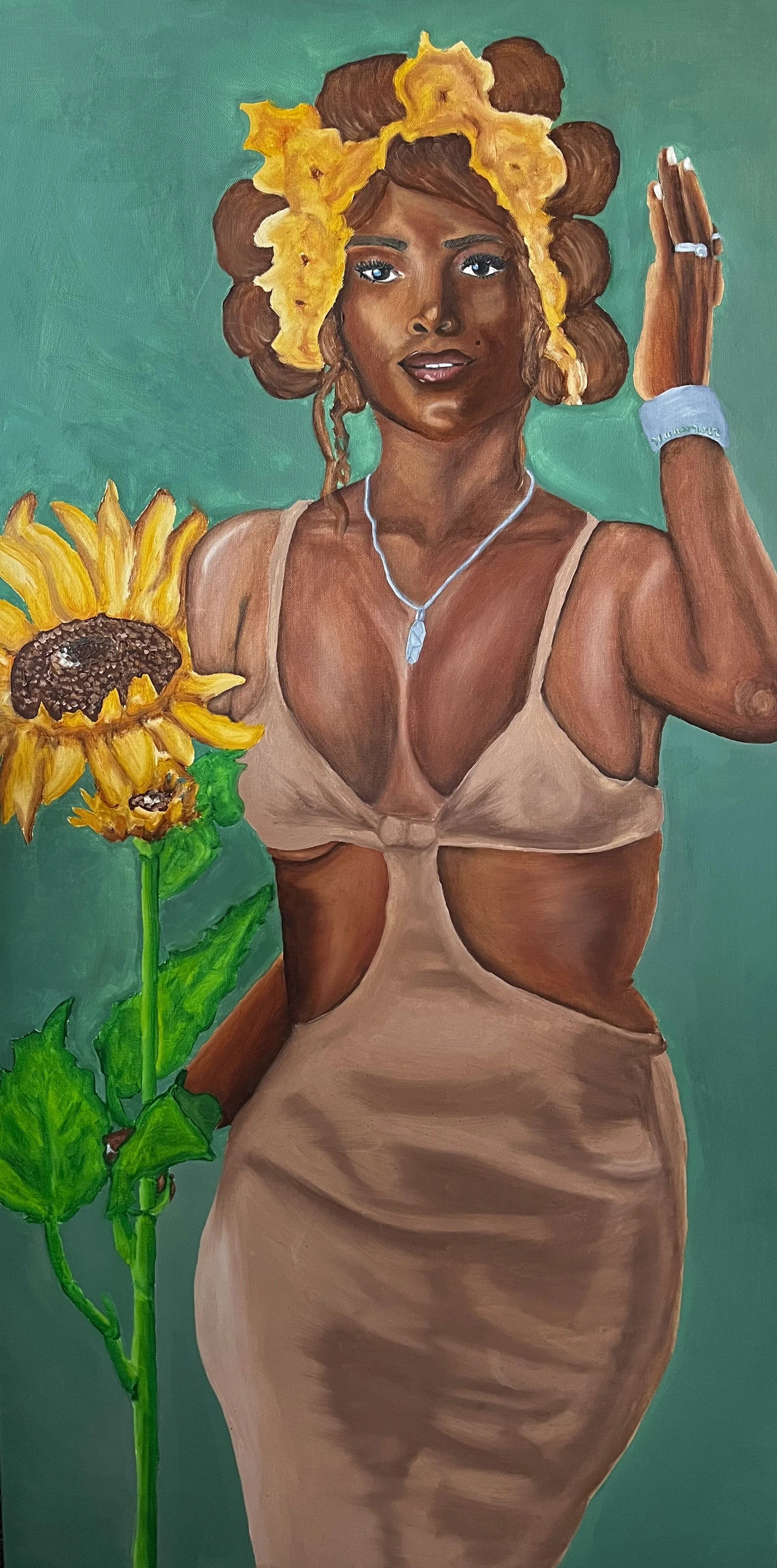 "Sunflower Child" Featured in Heal Brown Girl Art Show 2022, MELI Artists of the Month Oct 2022, May 2023