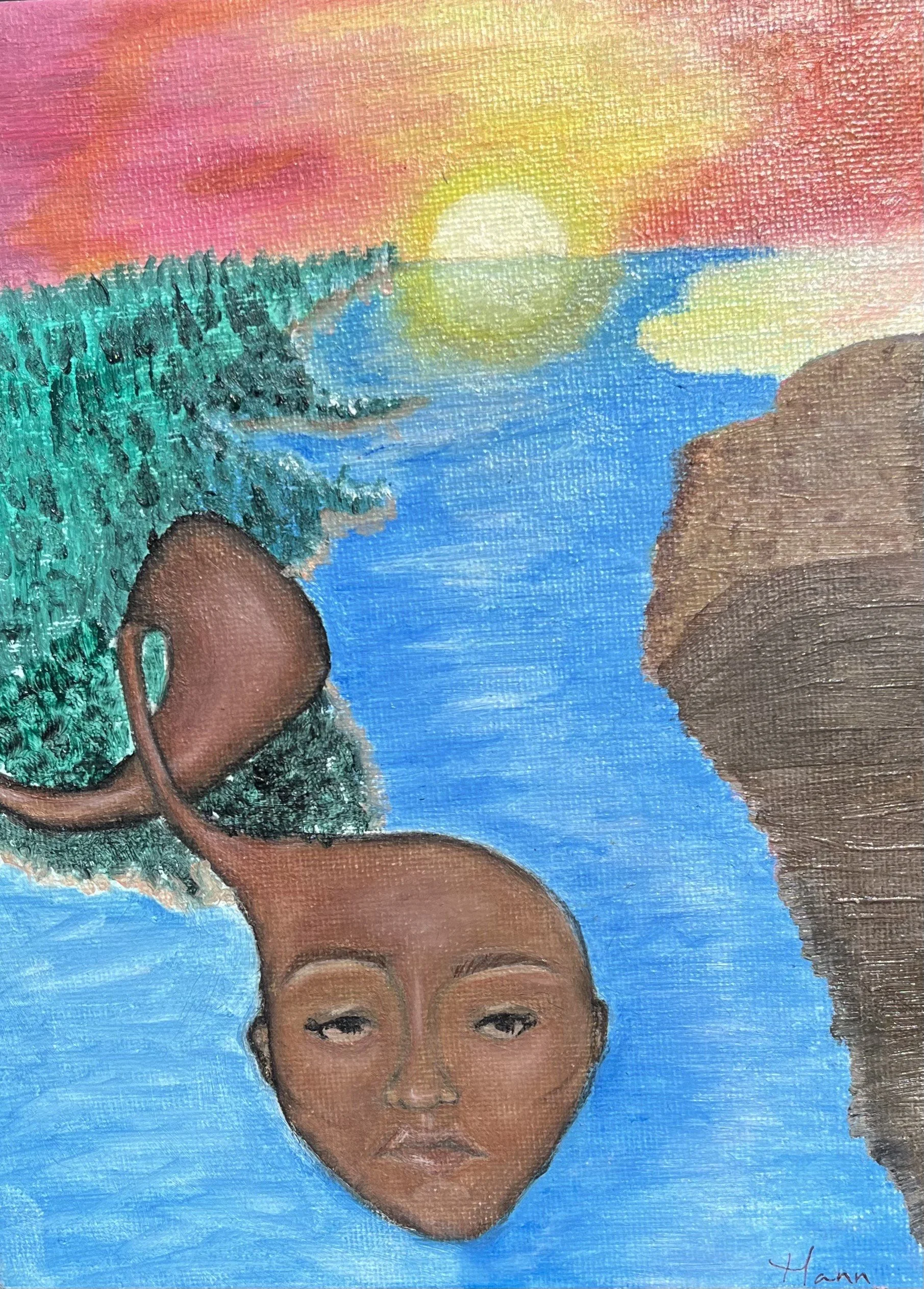 "Searching" Featured in Heal Brown Girl Art Show 2022, Esperanza Art Gallery 2023, MELI Artists of the Month Oct 2022, May 2023