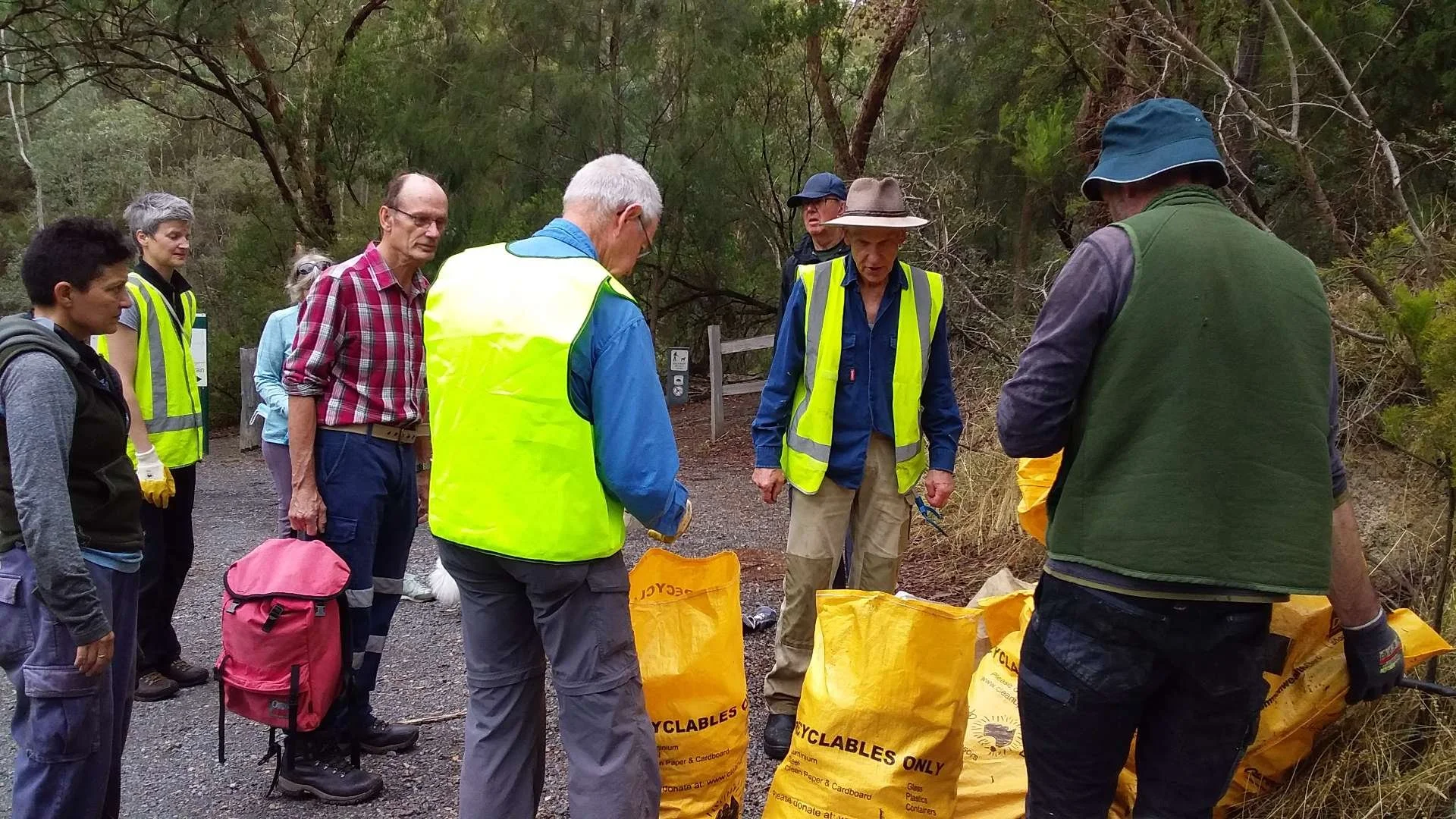 Community volunteers gathered for an outdoor activity at Yarran Dheran