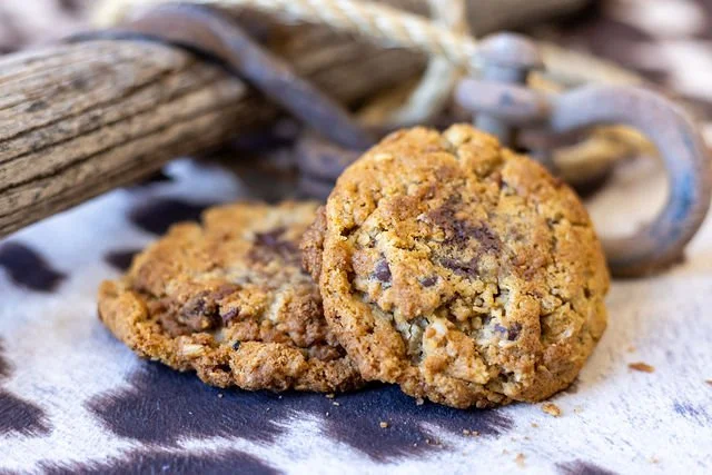 Cowboy cookie freshly baked at The Flour & Flower Co., made with freshly milled flour.