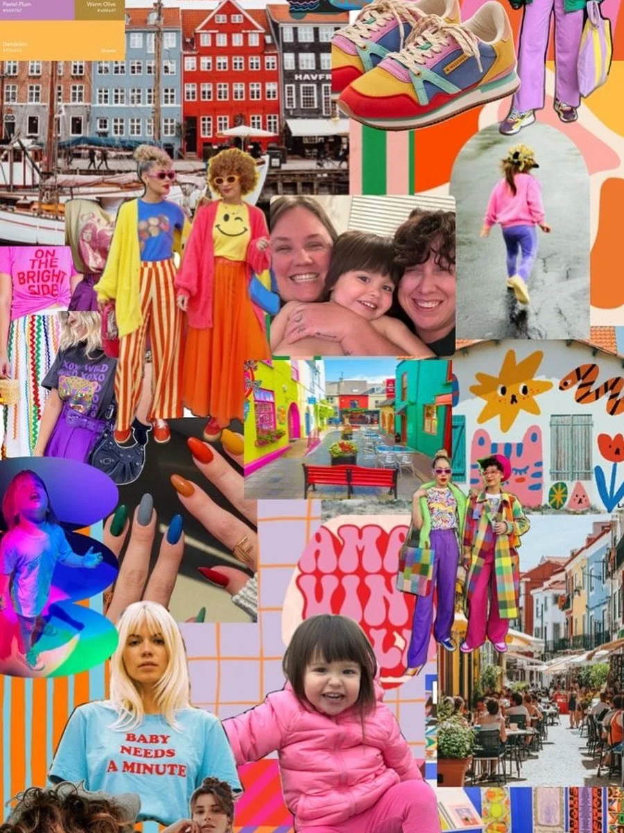 This is the vision board I created at the start of the year. I wanted more color in my style, my home and my life. More time with family and action on our plan to move abroad. ❤️🧡💛💚💙💜