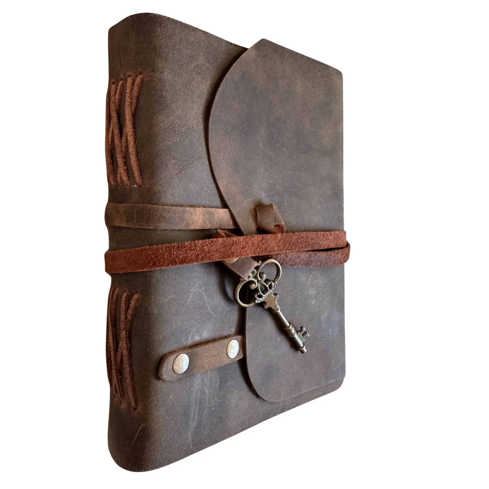 Brown Leather Journal with Key