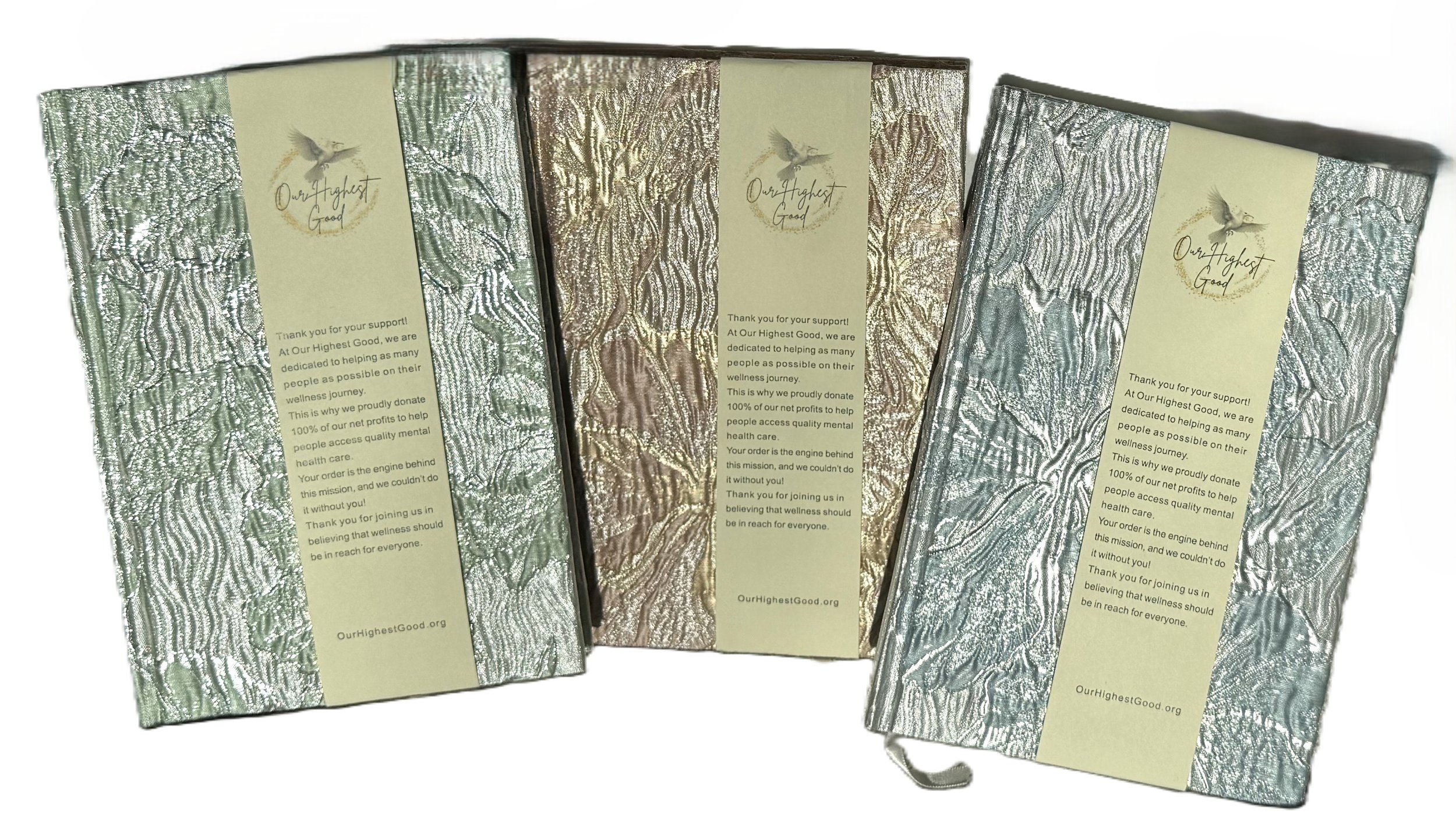 Satin Textured Floral Journals, 3 color choices