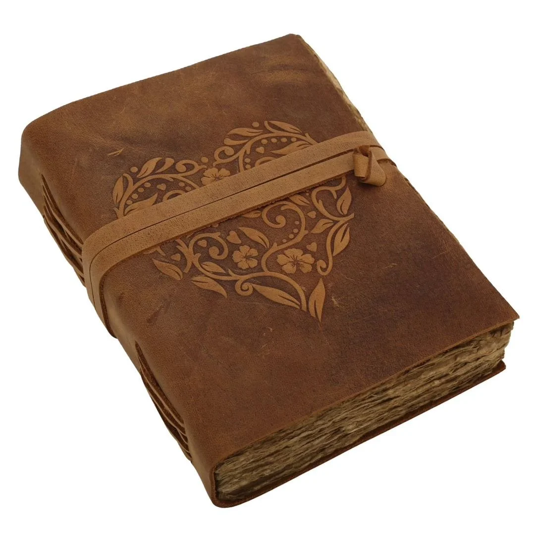 Handmade Leather Heart Journal