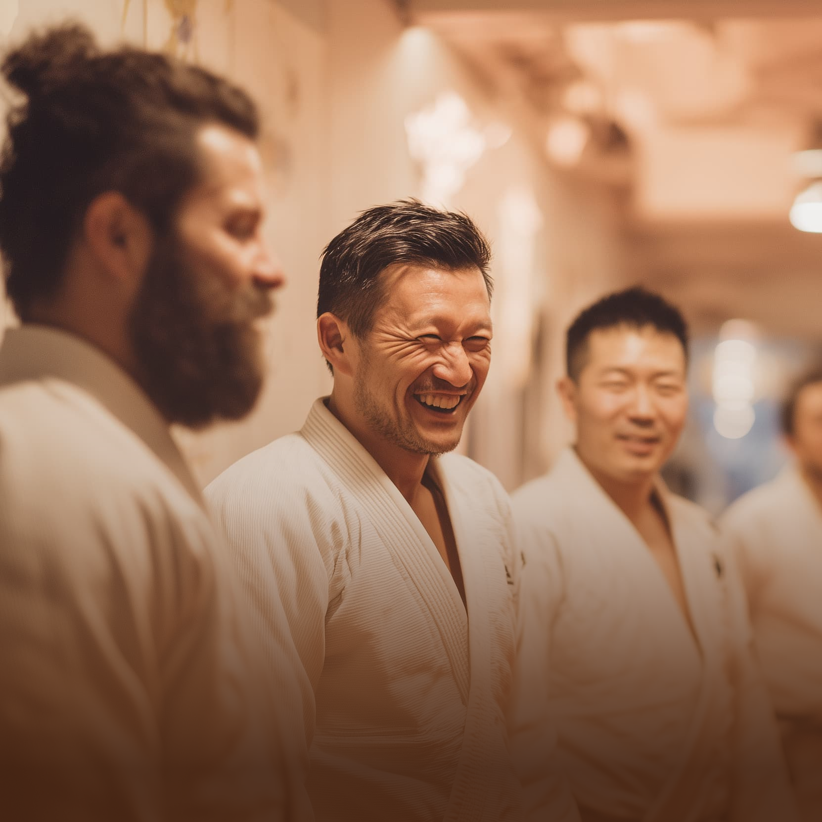 A group of beginners enjoying their first jiu jitsu class