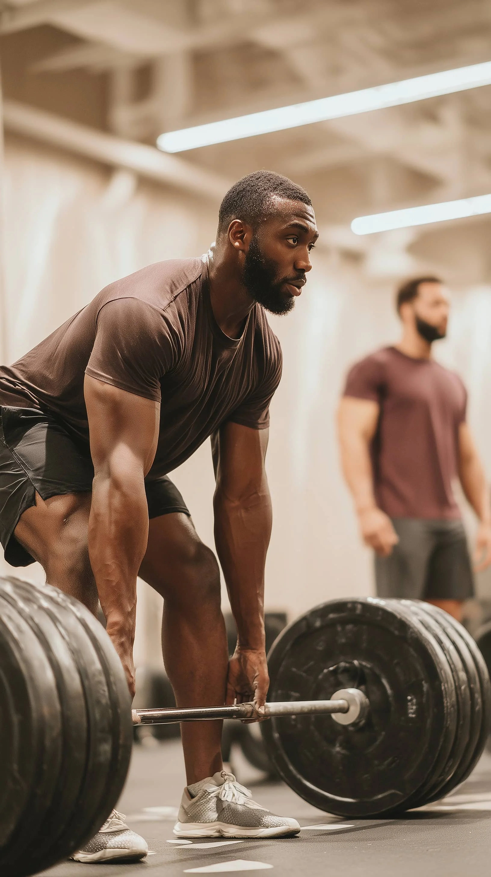 A man weightlifting in a Strength and Conditioning Class