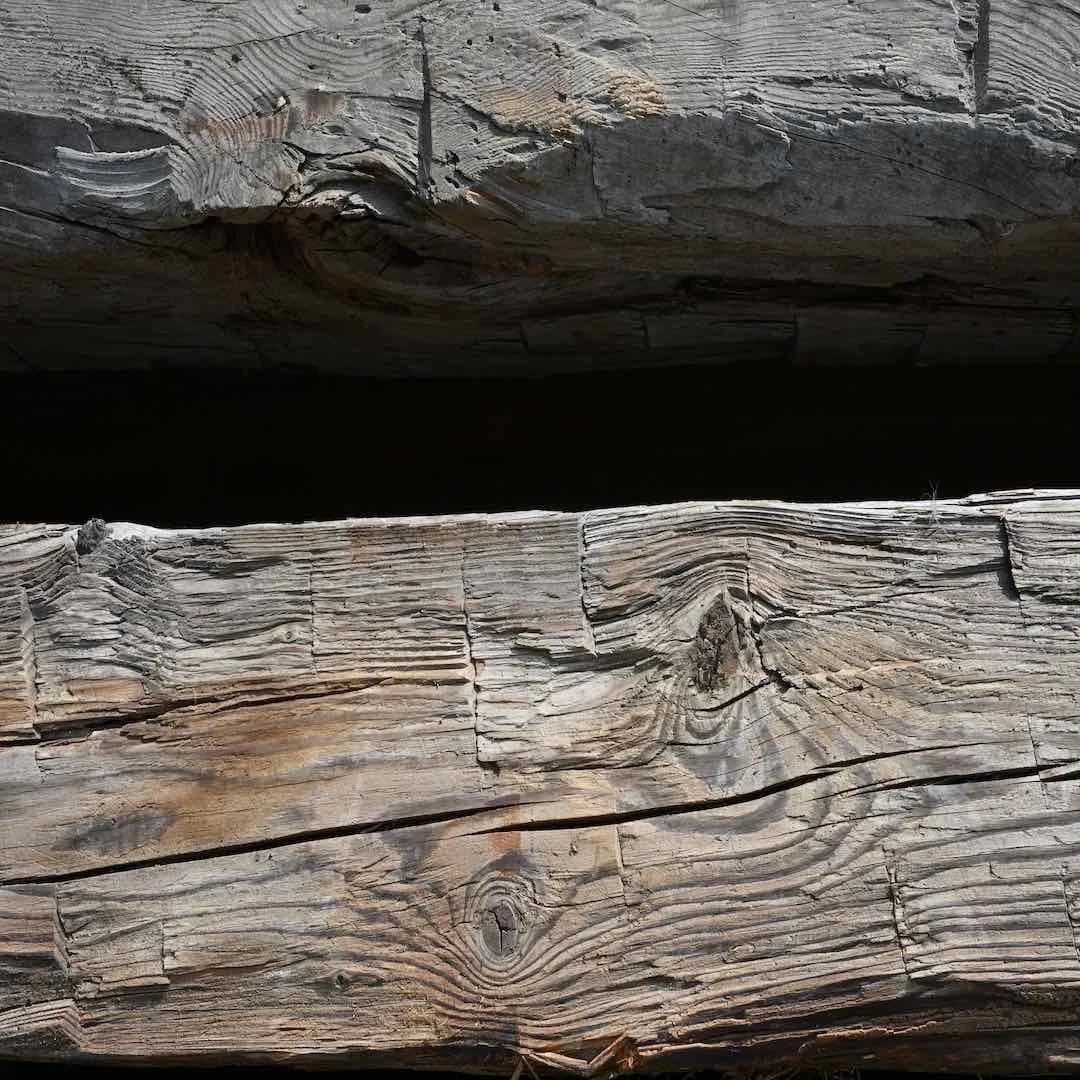 Thumbnail of antique reclaimed hand-hewn hemlock timber showing weathered grain, tool marks, and aged patina.