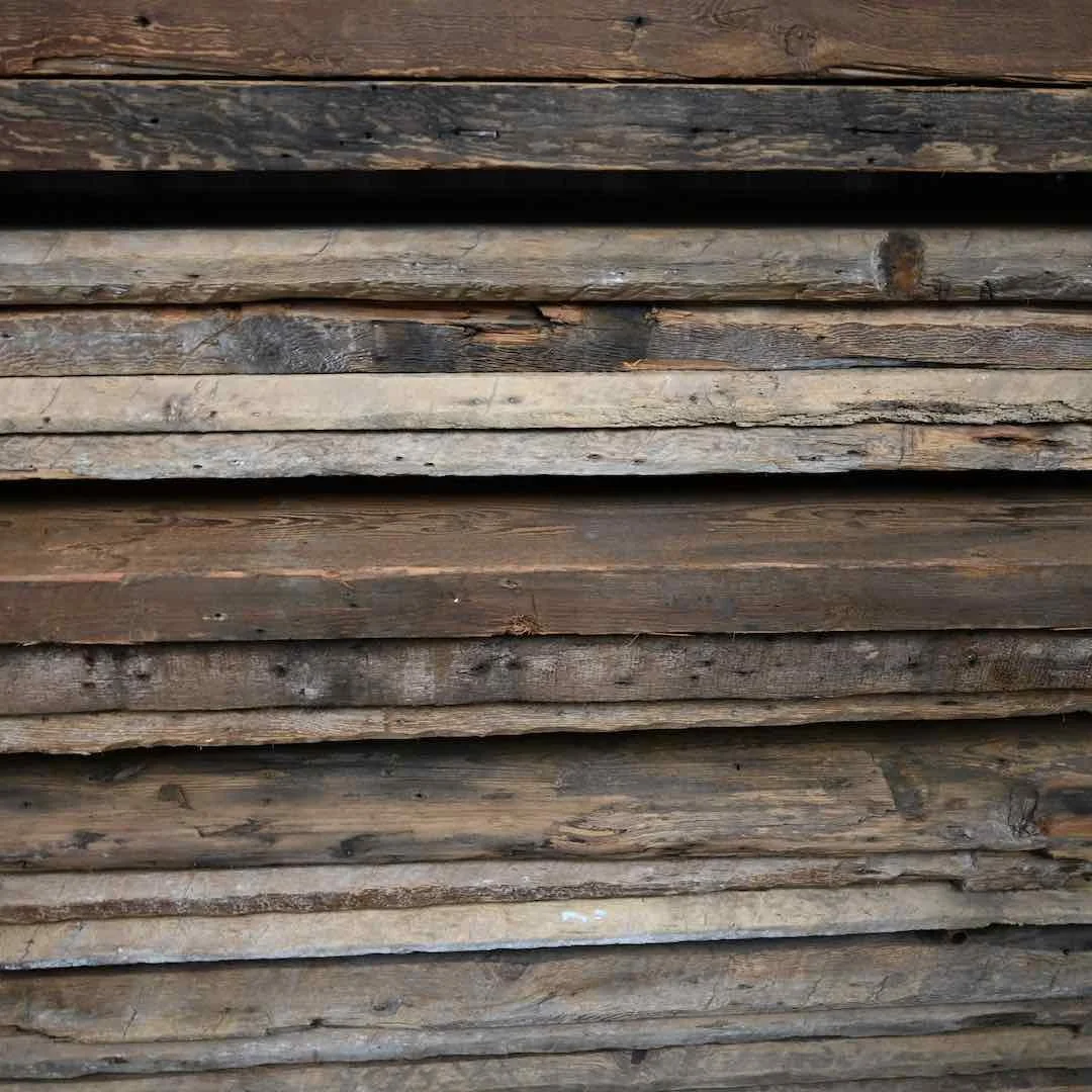 Thumbnail of stacked antique reclaimed floating shelf boards with natural patina and aged texture.