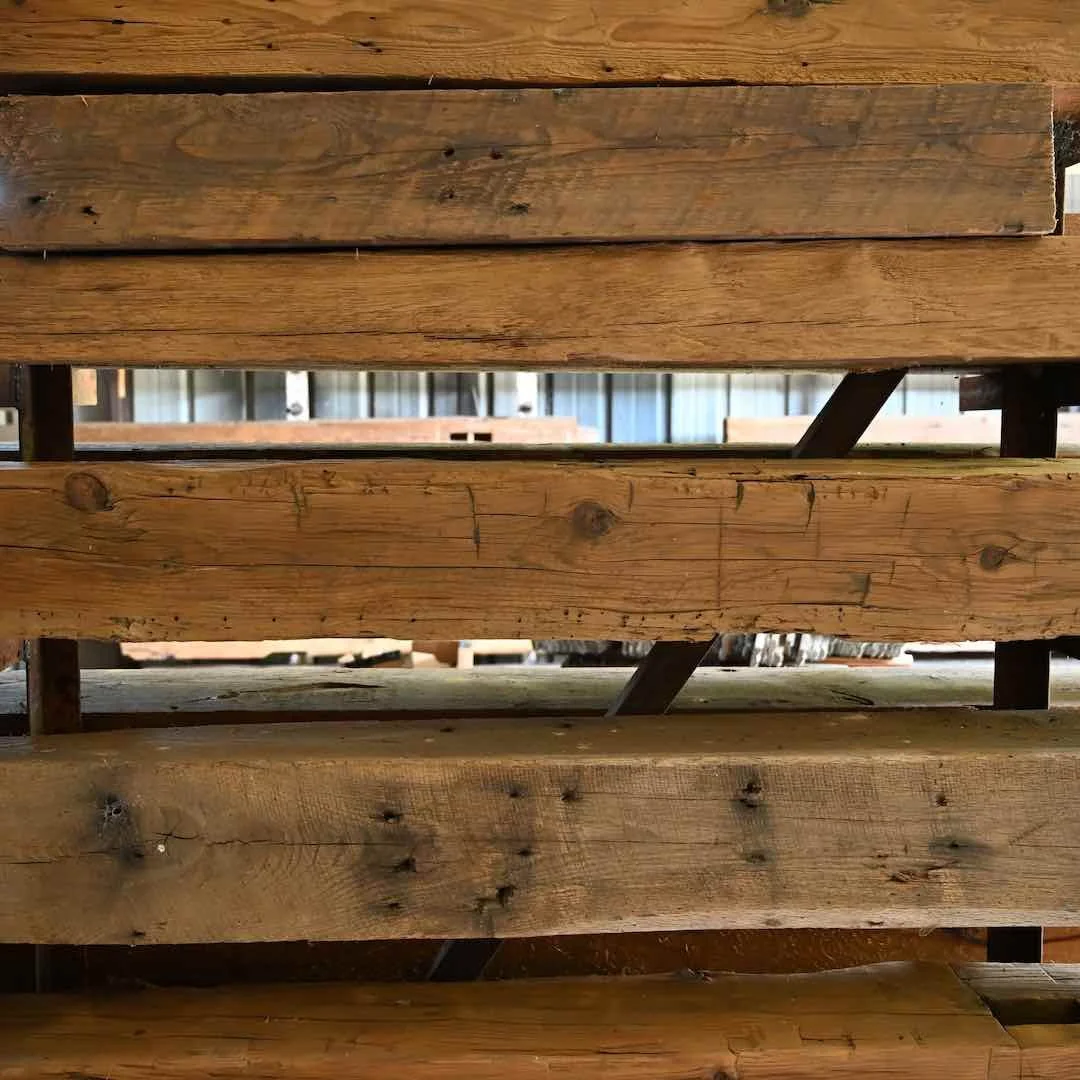 Thumbnail of antique reclaimed beam mantels  featuring nail holes, tool marks, and natural patina.