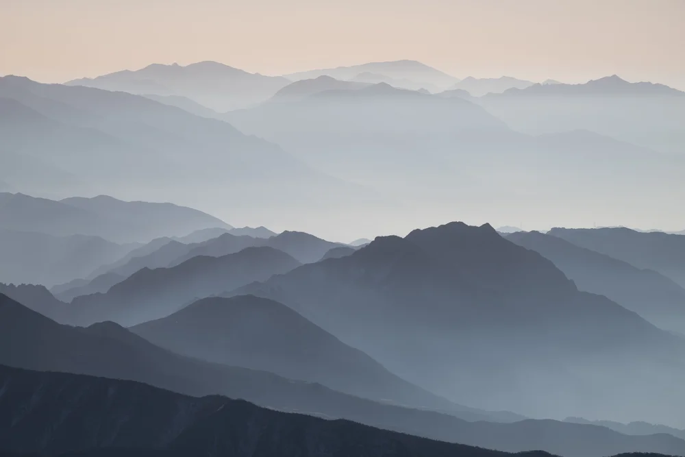 Layered mountain ridges fading into the distance
