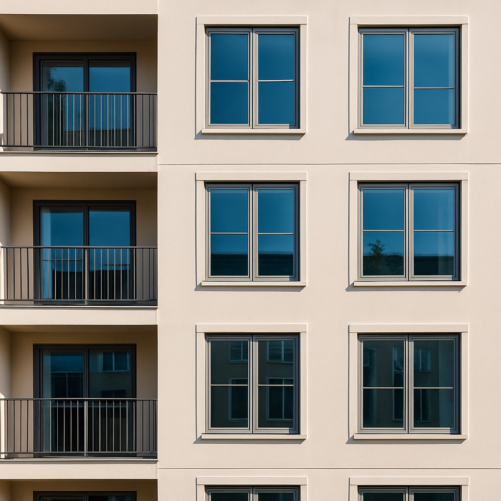 Commercial window cleaning for modern buildings – professional cleaning of large glass windows and apartment facades in  Beaverton and surrounding areas.