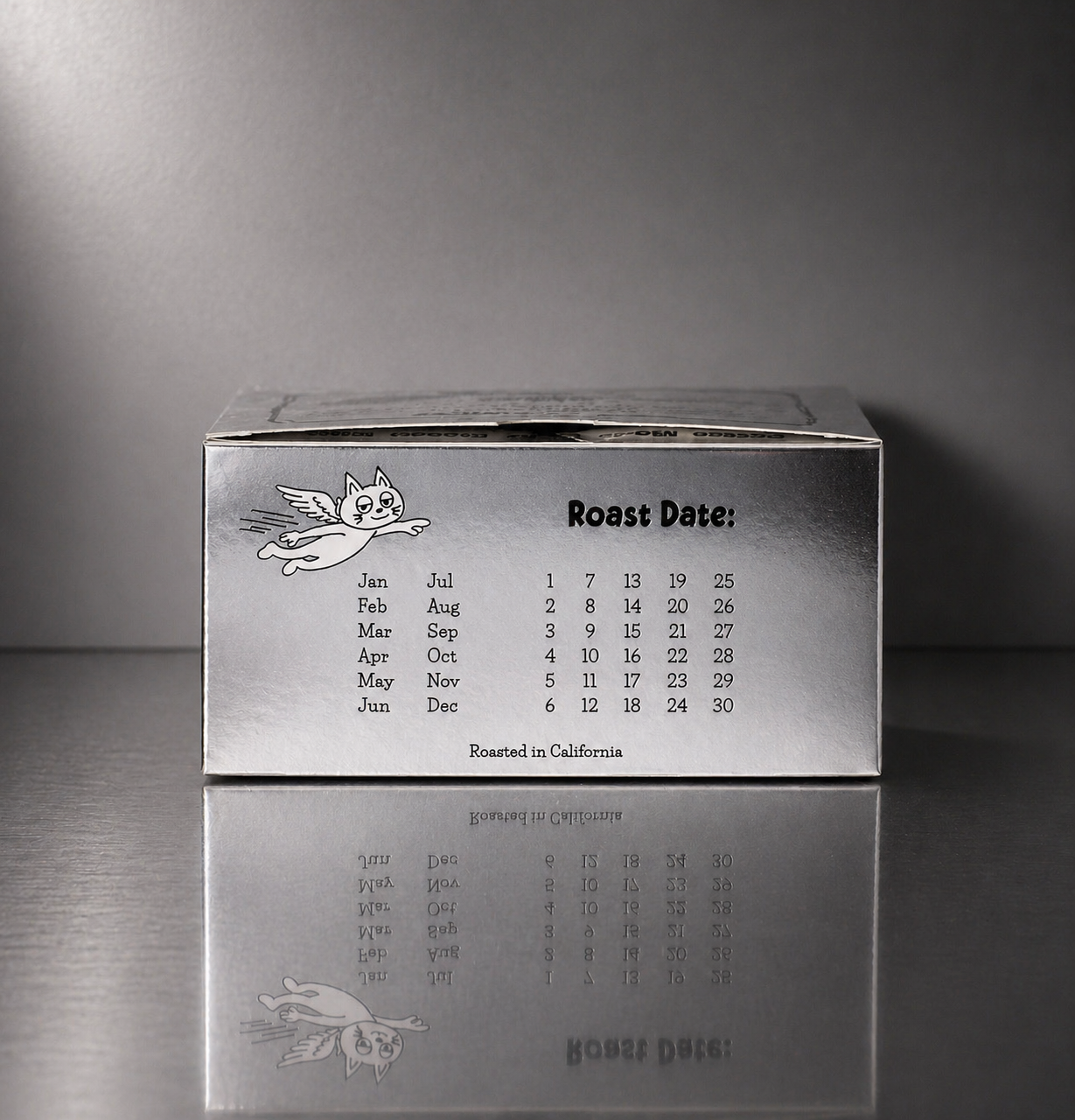 coffee roast date label OVVI roasted in California Huehuetenango coffee packaging