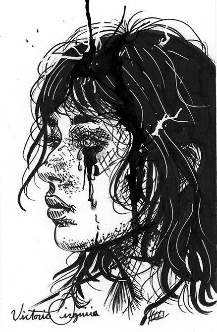 “What Breaks Us” - Pen and Ink on Paper  5.5 X 8.5 Inches