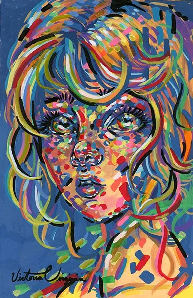 To Girl Made of Light - Paint Markers and Ink on Paper  5.5 X 8.5 Inches