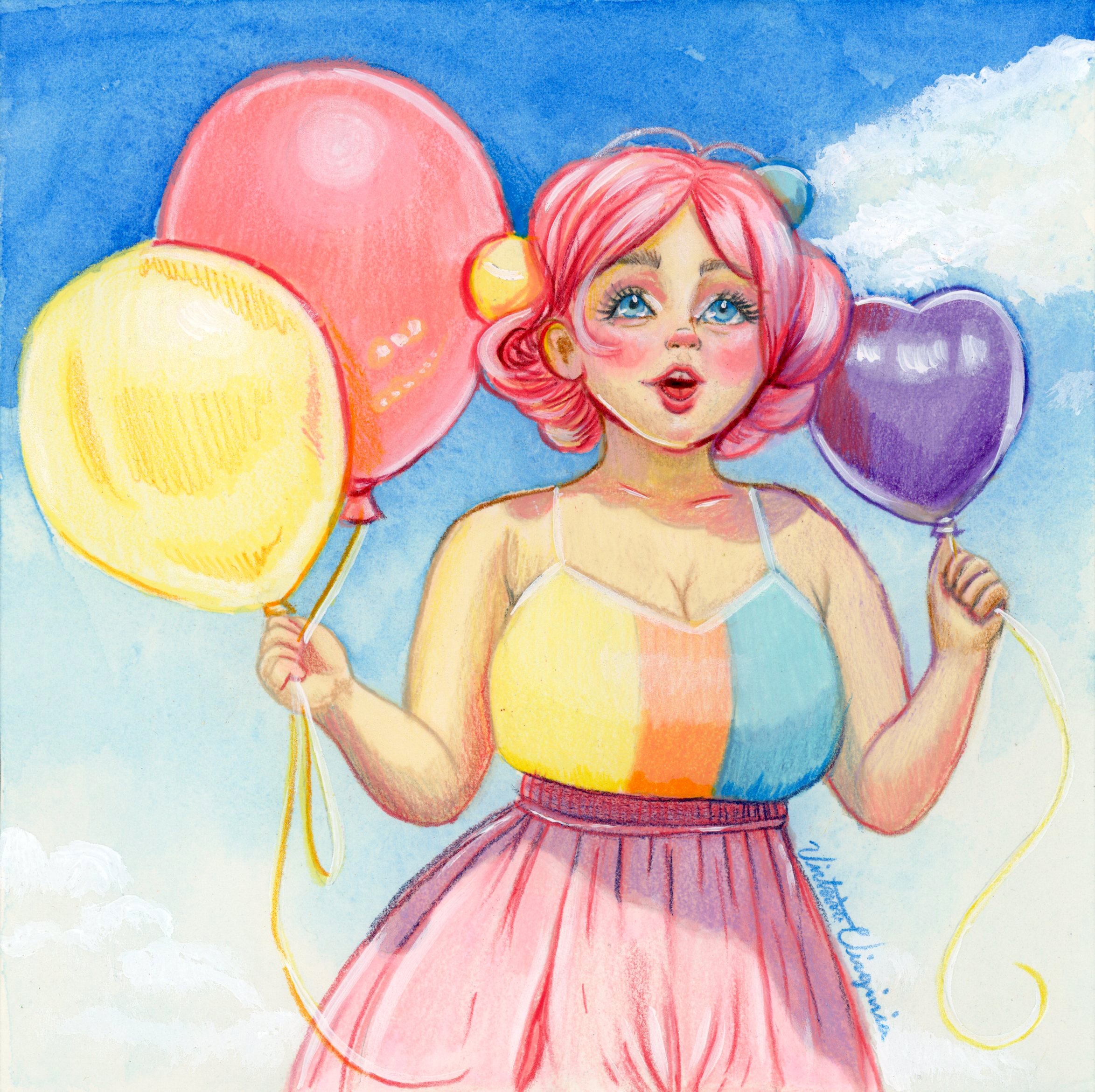 Loud, colorful portraits made in my elevated, buzzing moods.
