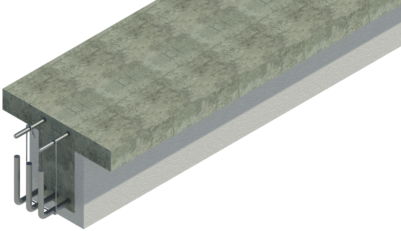 Shear strengthening of concrete beam with conventional method