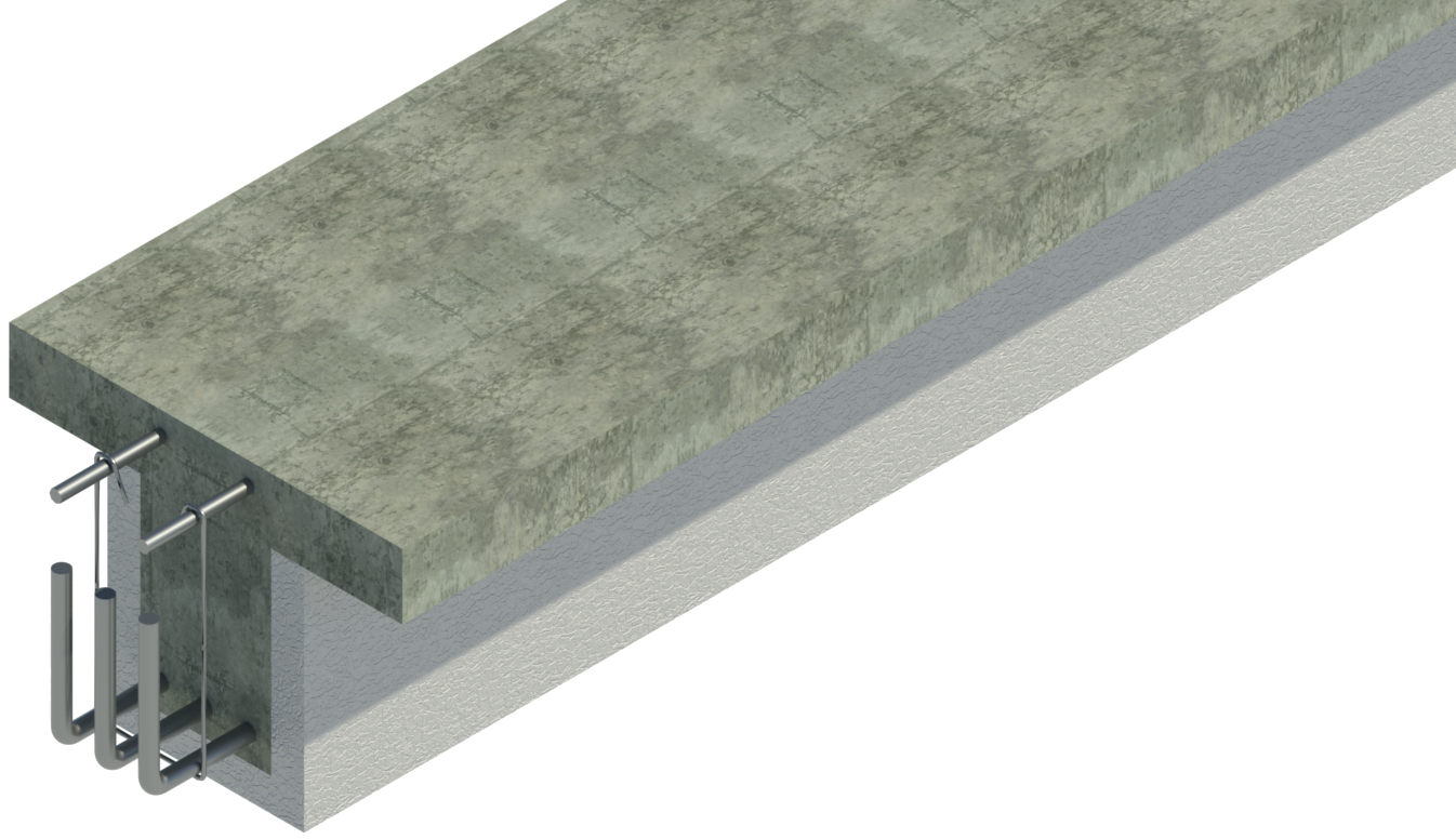 Shear strengthening of concrete beam with conventional method