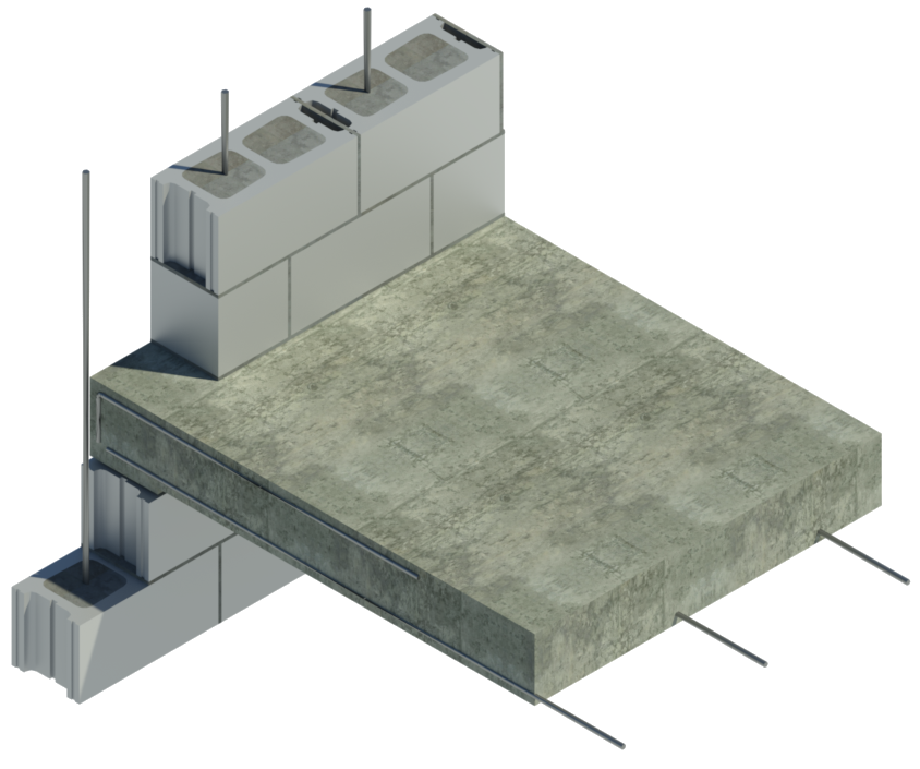 Floor slab to concrete/masonry wall connection design