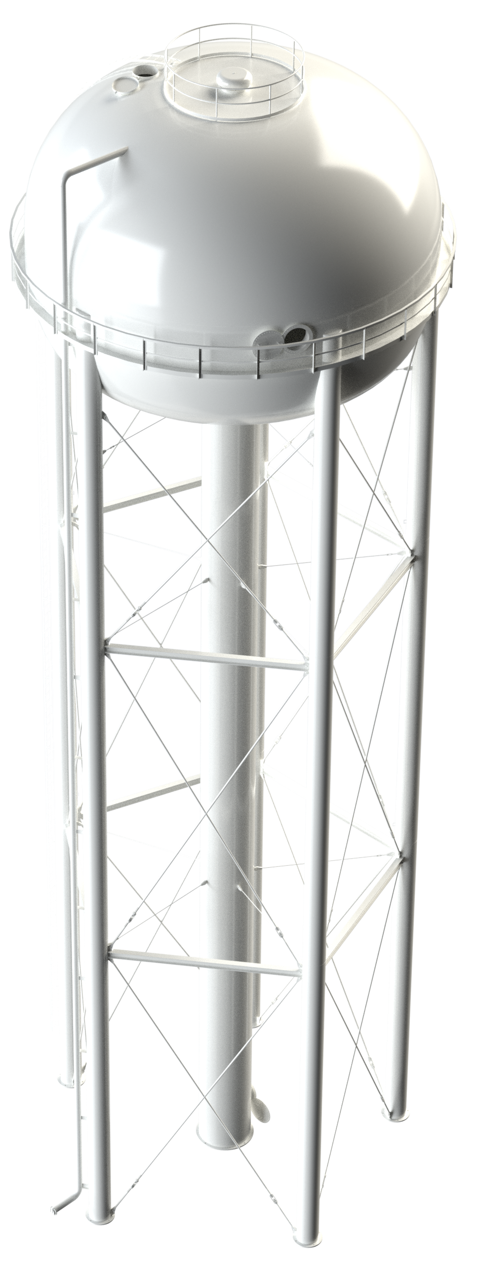 Water tower support attachment