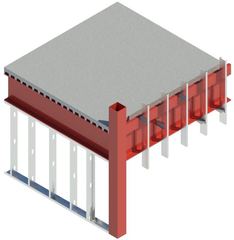 Cold form steel stud and railing system attachment