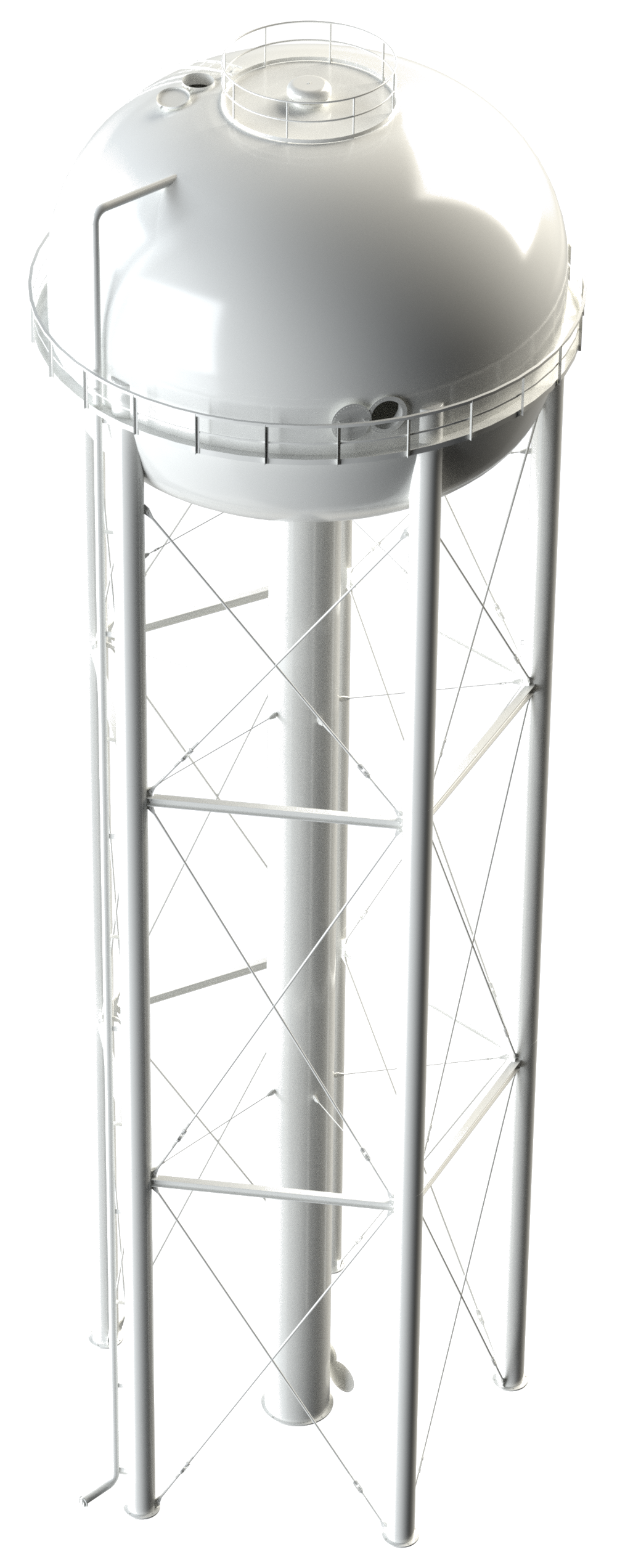 Water tower support attachment