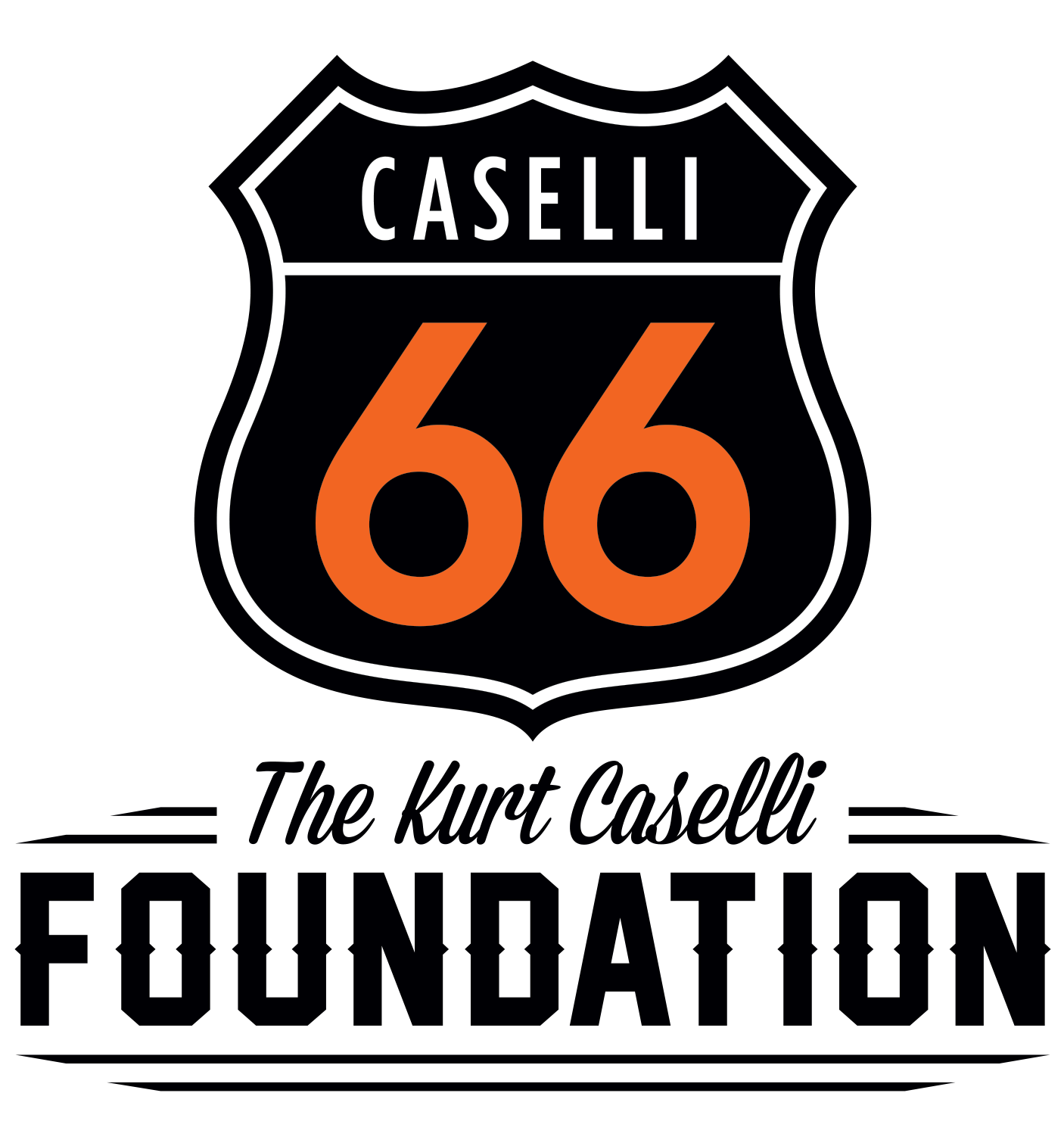 US Route 66 sign with 'Caselli' at the top and 'The Mother Road' in faint text below.