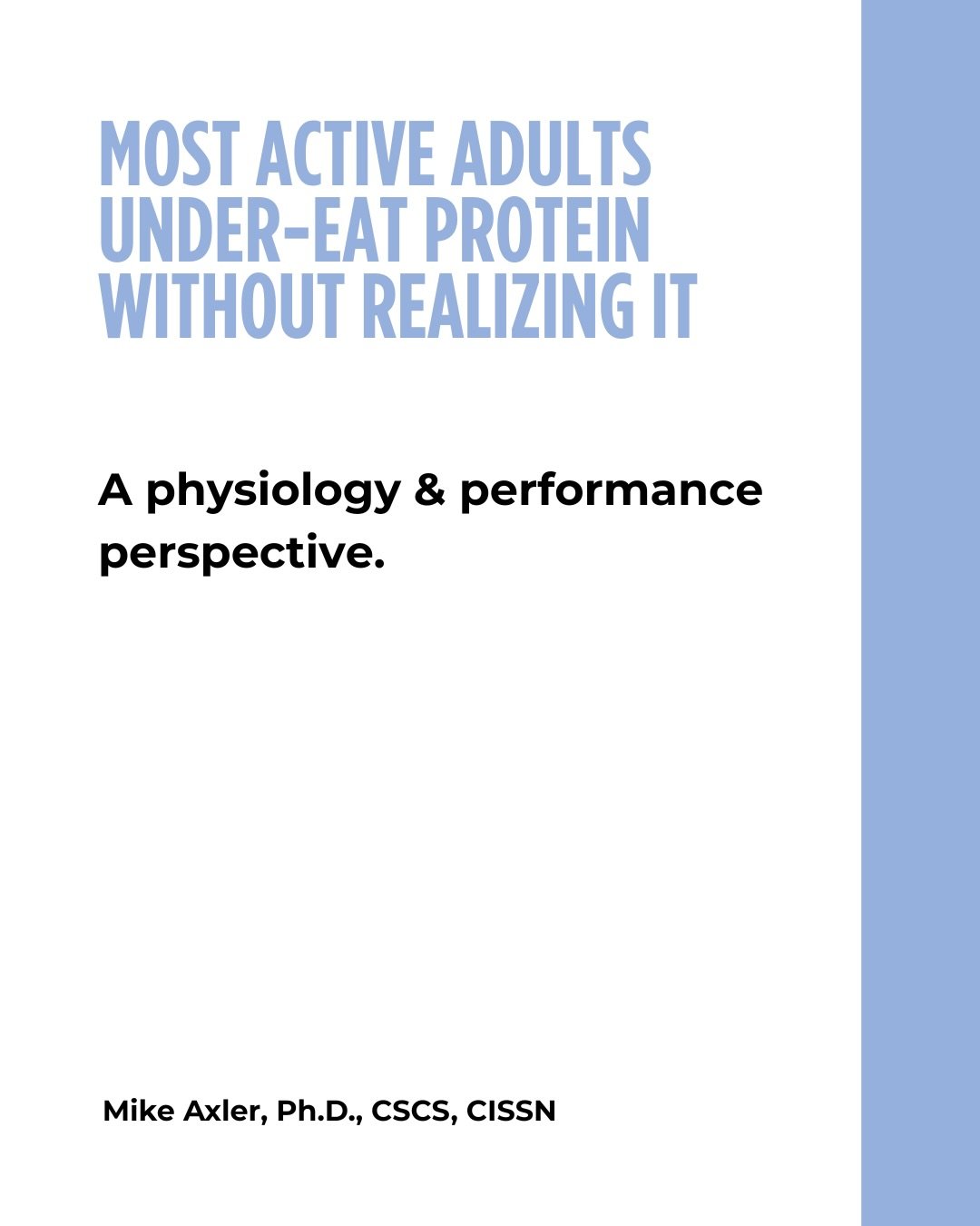One of the most common patterns I see with active adults isn&rsquo;t over-eating &mdash; it&rsquo;s under-eating protein without realizing it.

The standard recommendation of 0.8 g/kg/day is designed to prevent deficiency in the general population. B