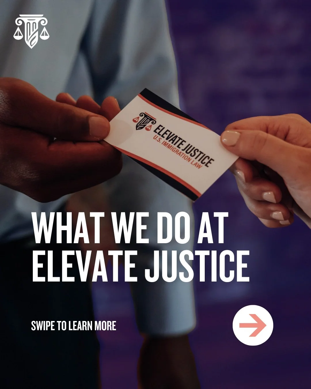 At Elevate Justice, immigration is approached as a strategy, not just a process.

From business immigration and compliance to federal litigation and attorney advisory support, our work focuses on helping clients navigate complexity with clarity and p