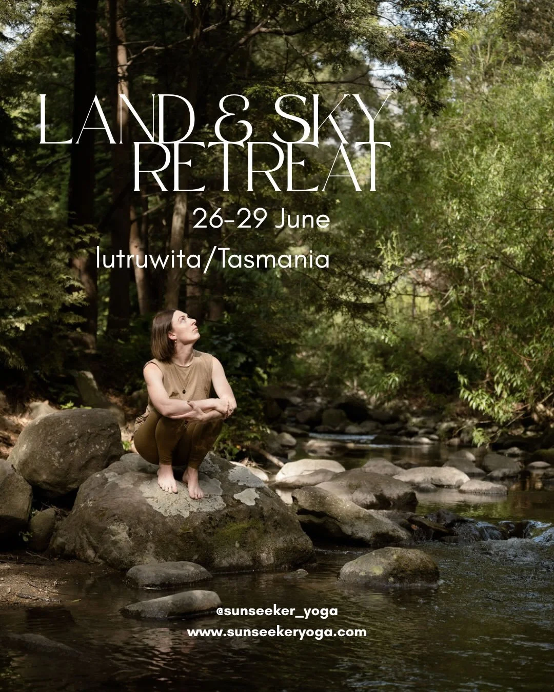 LAND &amp; SKY RETREAT
26-29 June 
lutruwita/Tasmania 

Nestled on the journey towards the marvellous Cradle Mountain lies the rustic cottages of Lemonthyme Wilderness Retreat - a haven for quiet, calm and connecting with the natural world around us.