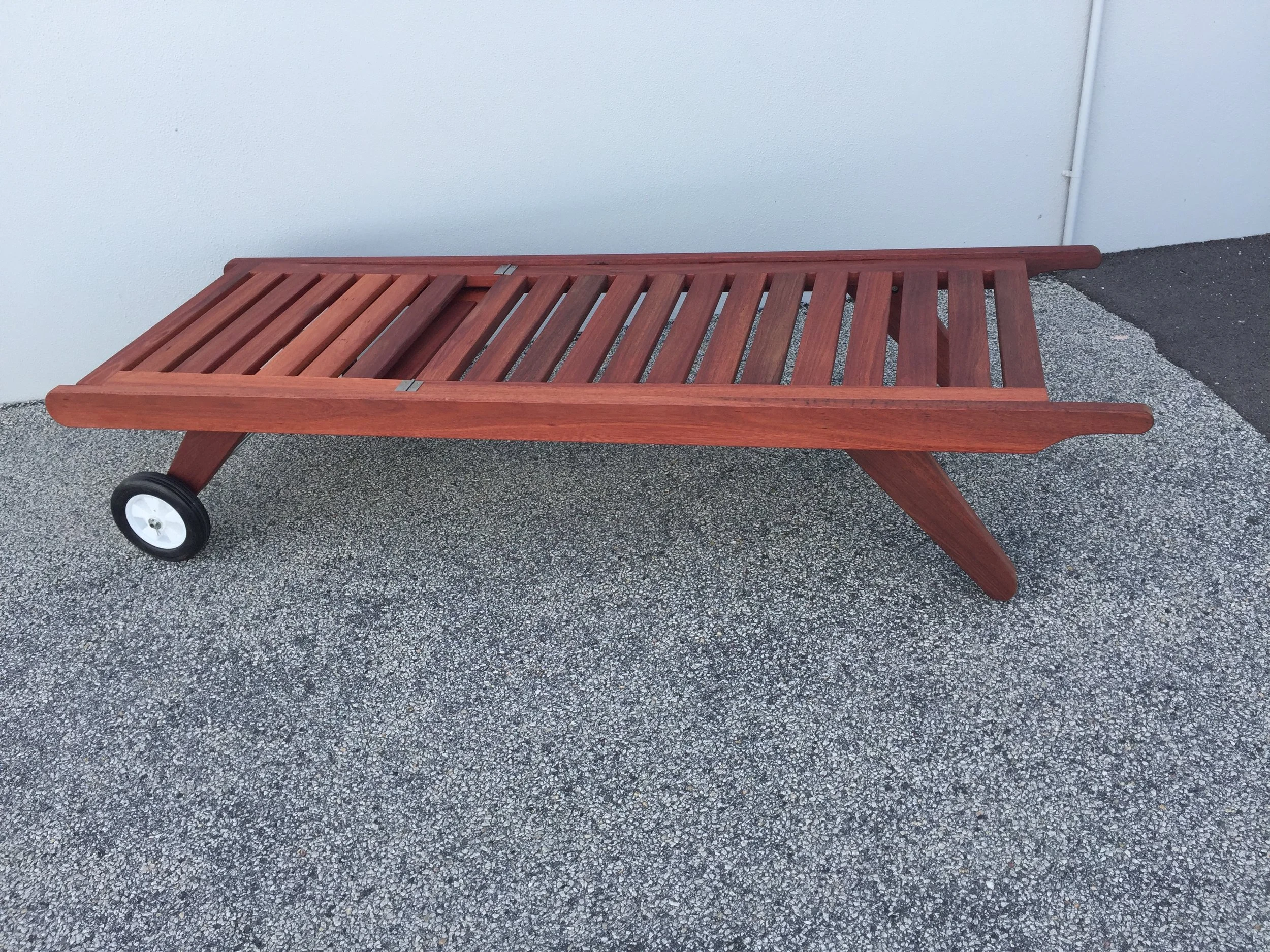 Blue Seas Jarrah sunlounger flat