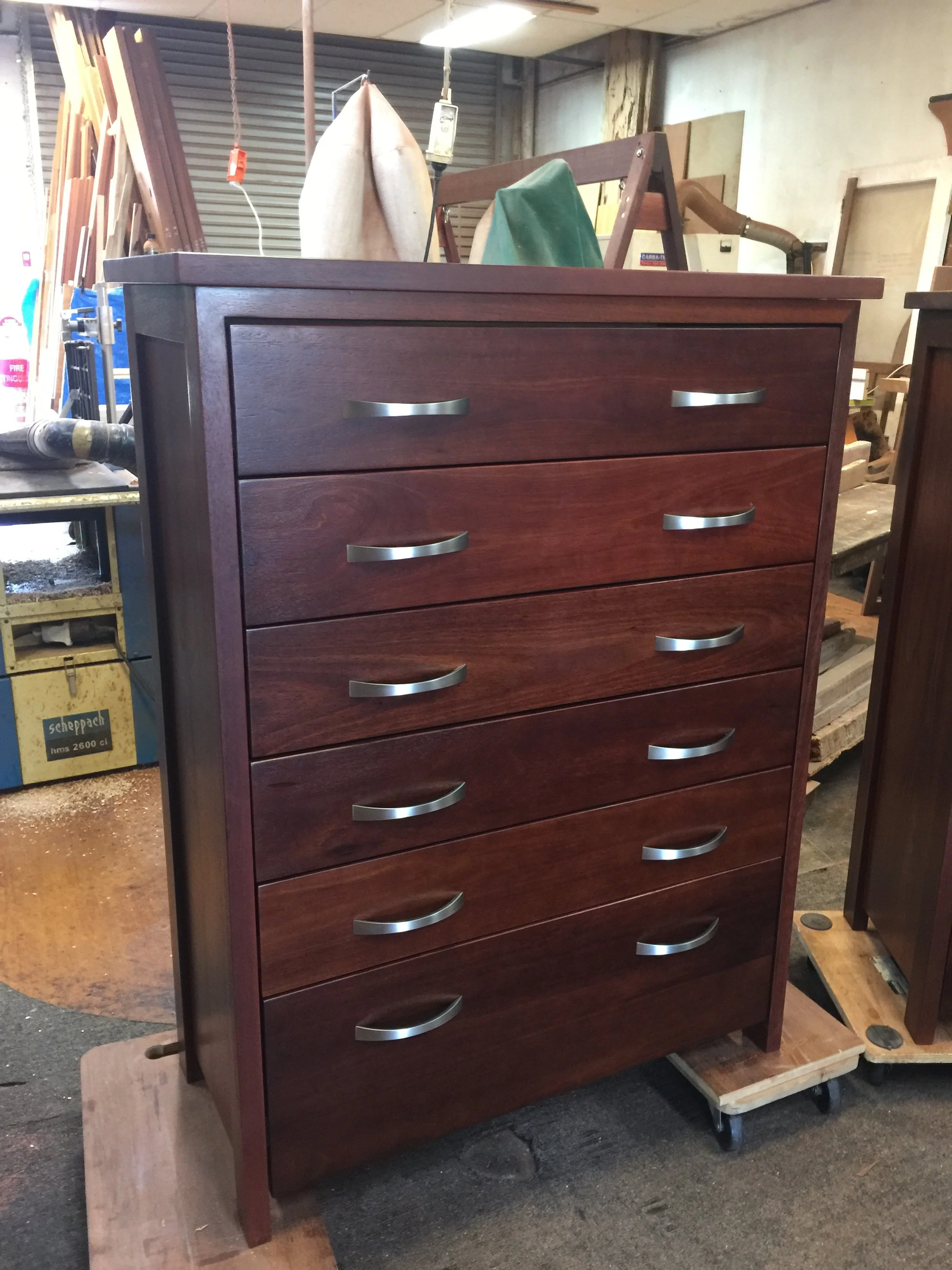 Jarrah 6 drawer tall boy