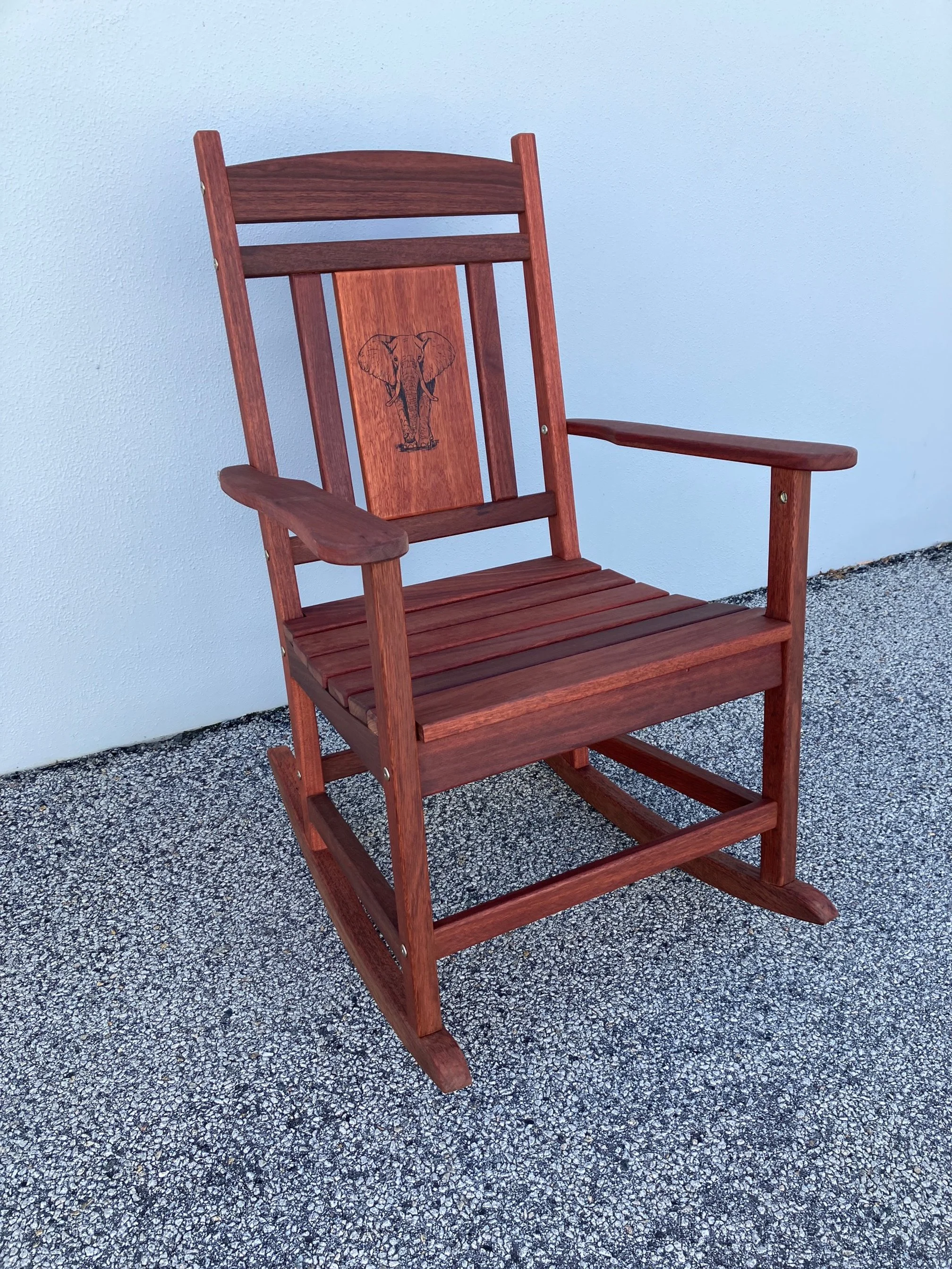 Jarrah Rocking chair with custom engraving
