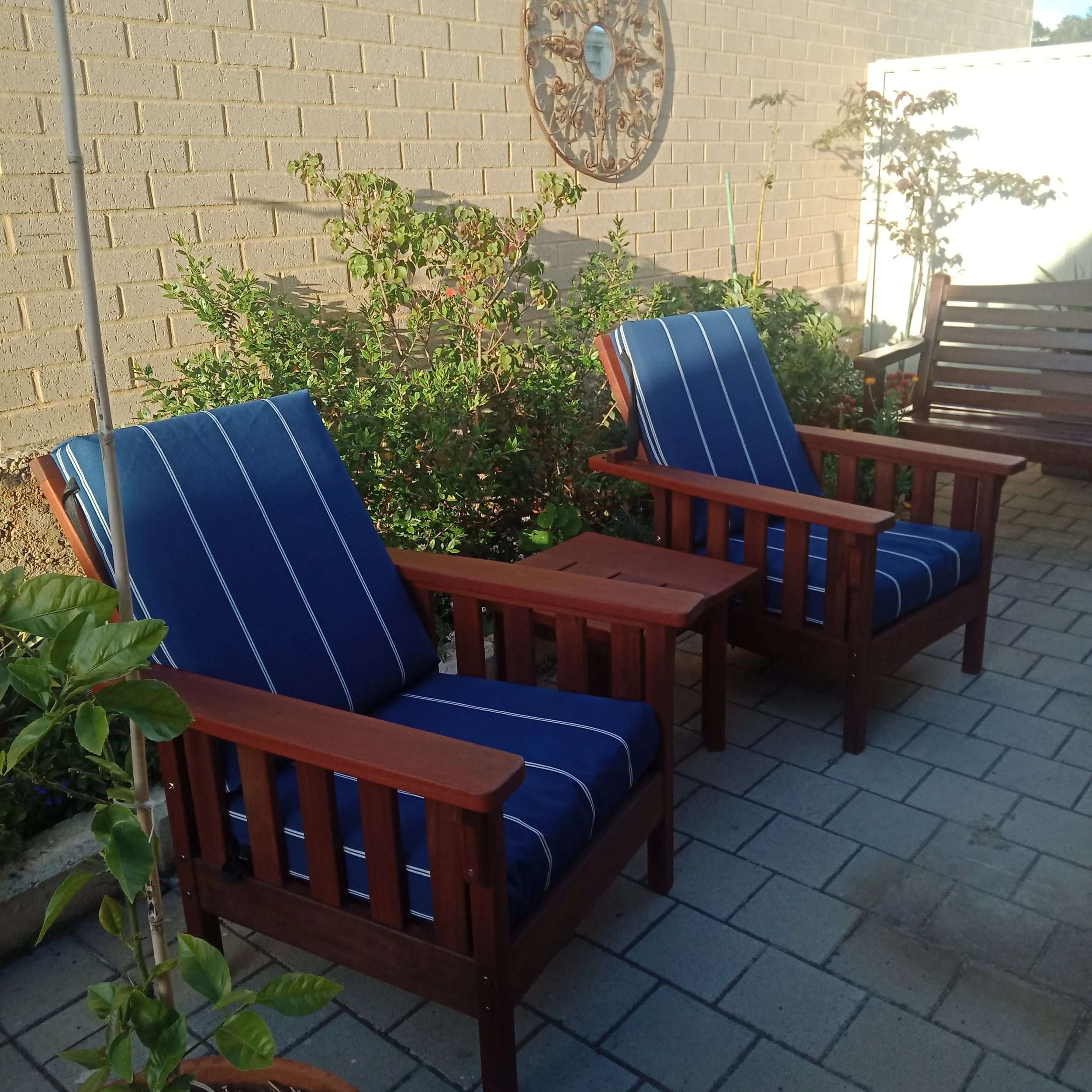 Morris chairs with custom table 3
