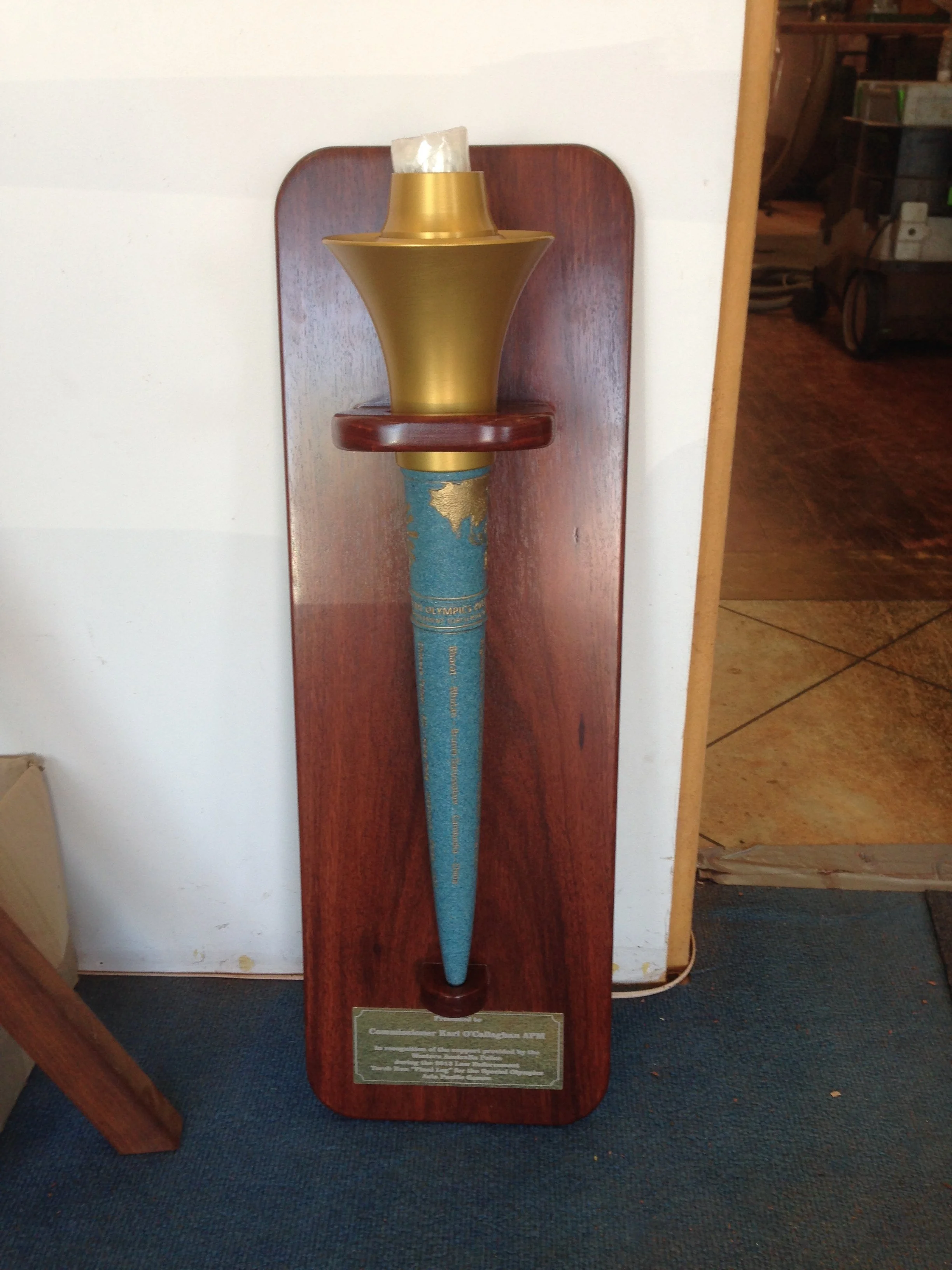 Jarrah wall mount for games torch