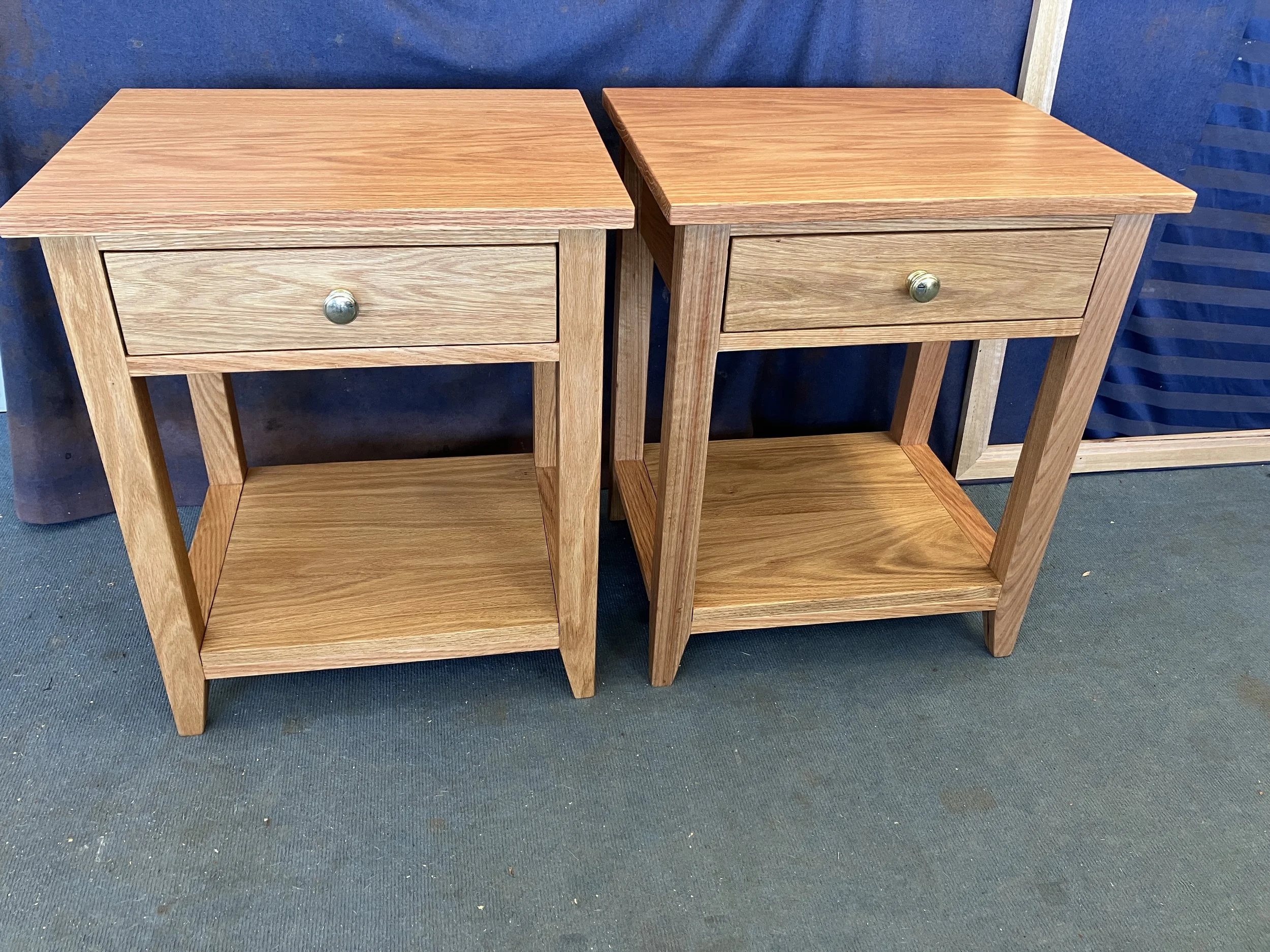 Pair of American Oak Bedsides - single drawer