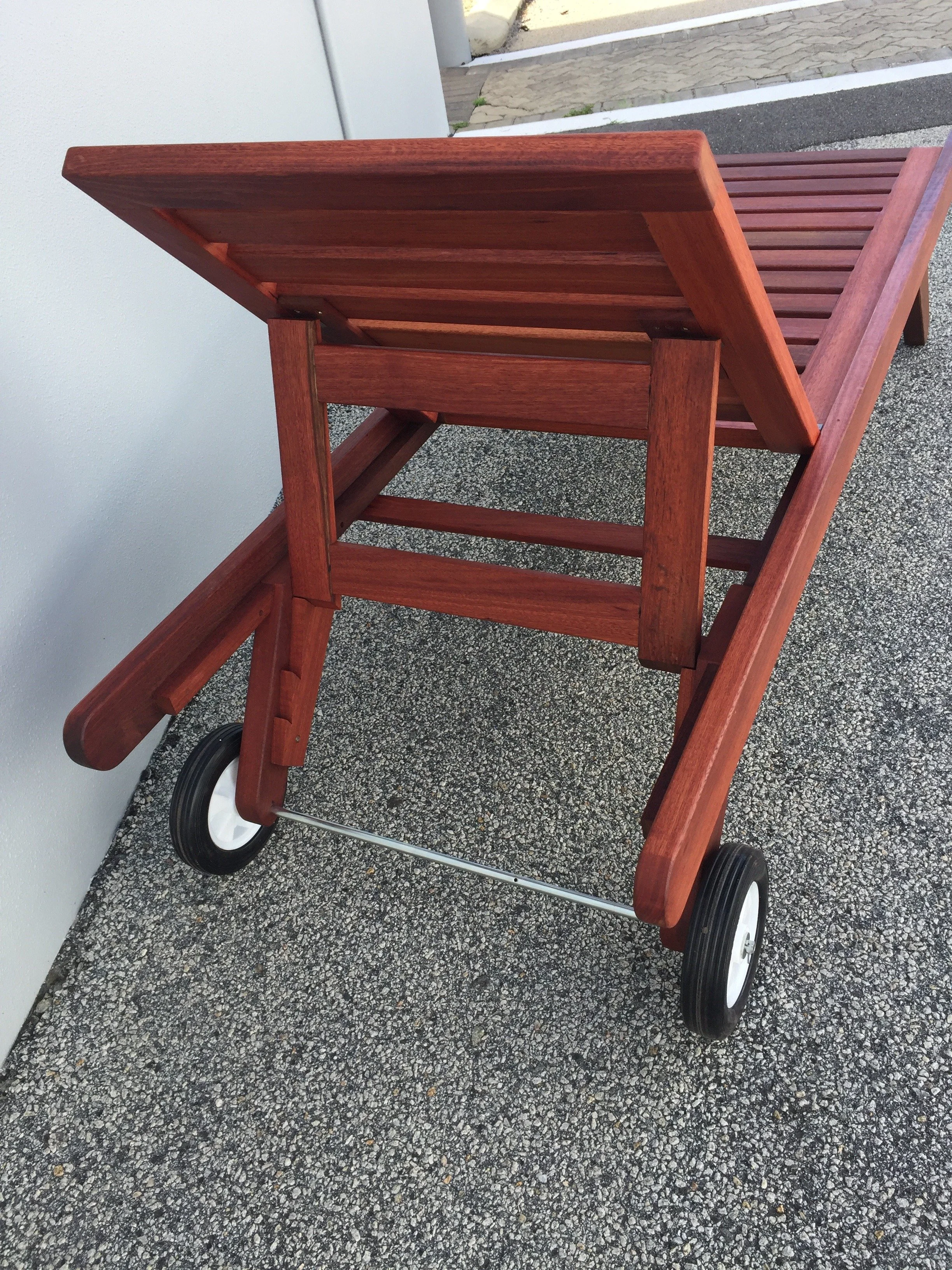 Blue Seas Jarrah sunlounger 3 back rest positions