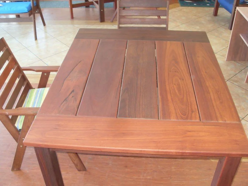 This solid Timber Jarrah Wideboard Table seats 4 and is built to last.