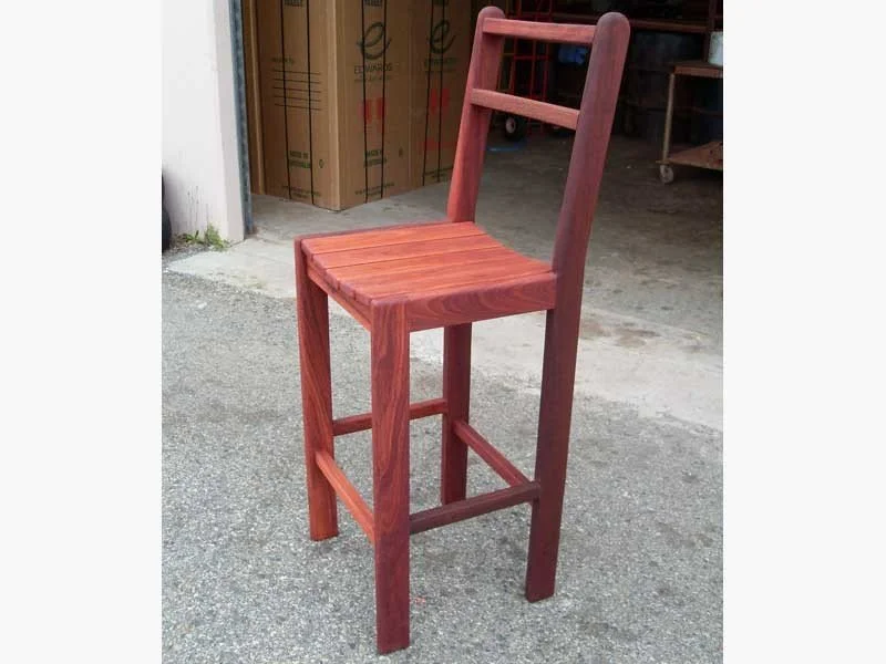Jarrah bar stools with backs made to your perfect height.